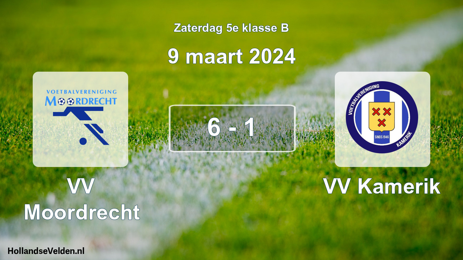 Total number of matches played: VV Moordrecht - VV Kamerik 6 - 1 (9 March 2024)