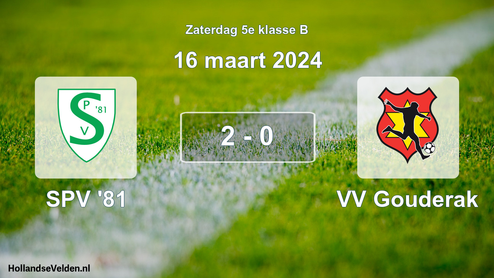 Total number of matches played: SPV '81 - VV Gouderak 2 - 0 (16 March 2024)