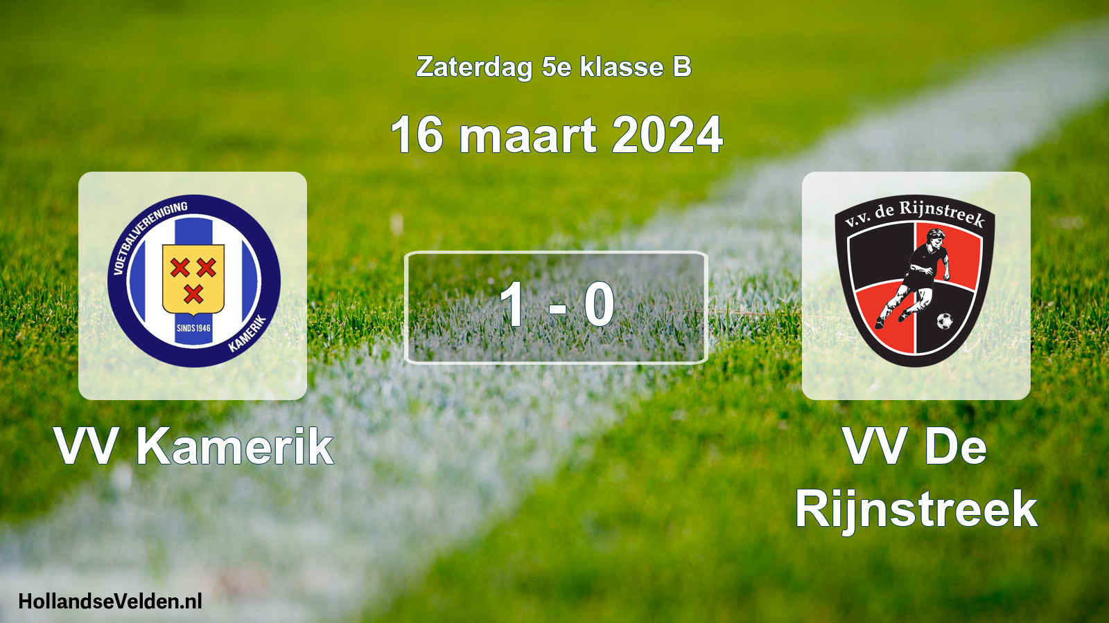 Total number of matches played: VV Kamerik - VV De Rijnstreek 1 - 0 (16 March 2024)