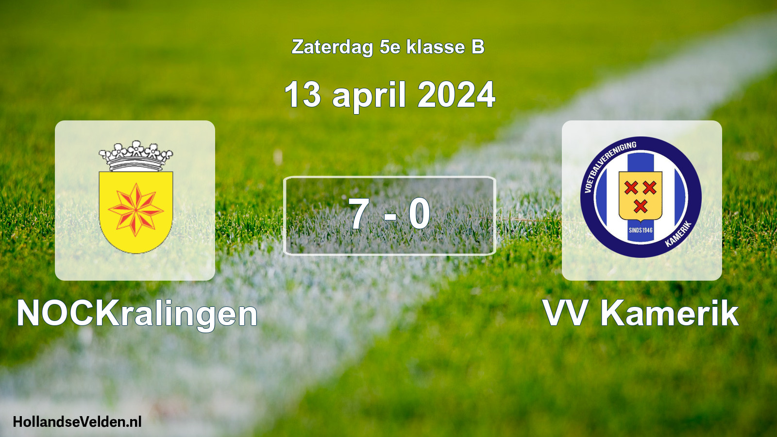 Total number of matches played: NOCKralingen - VV Kamerik 7 - 0 (13 April 2024)