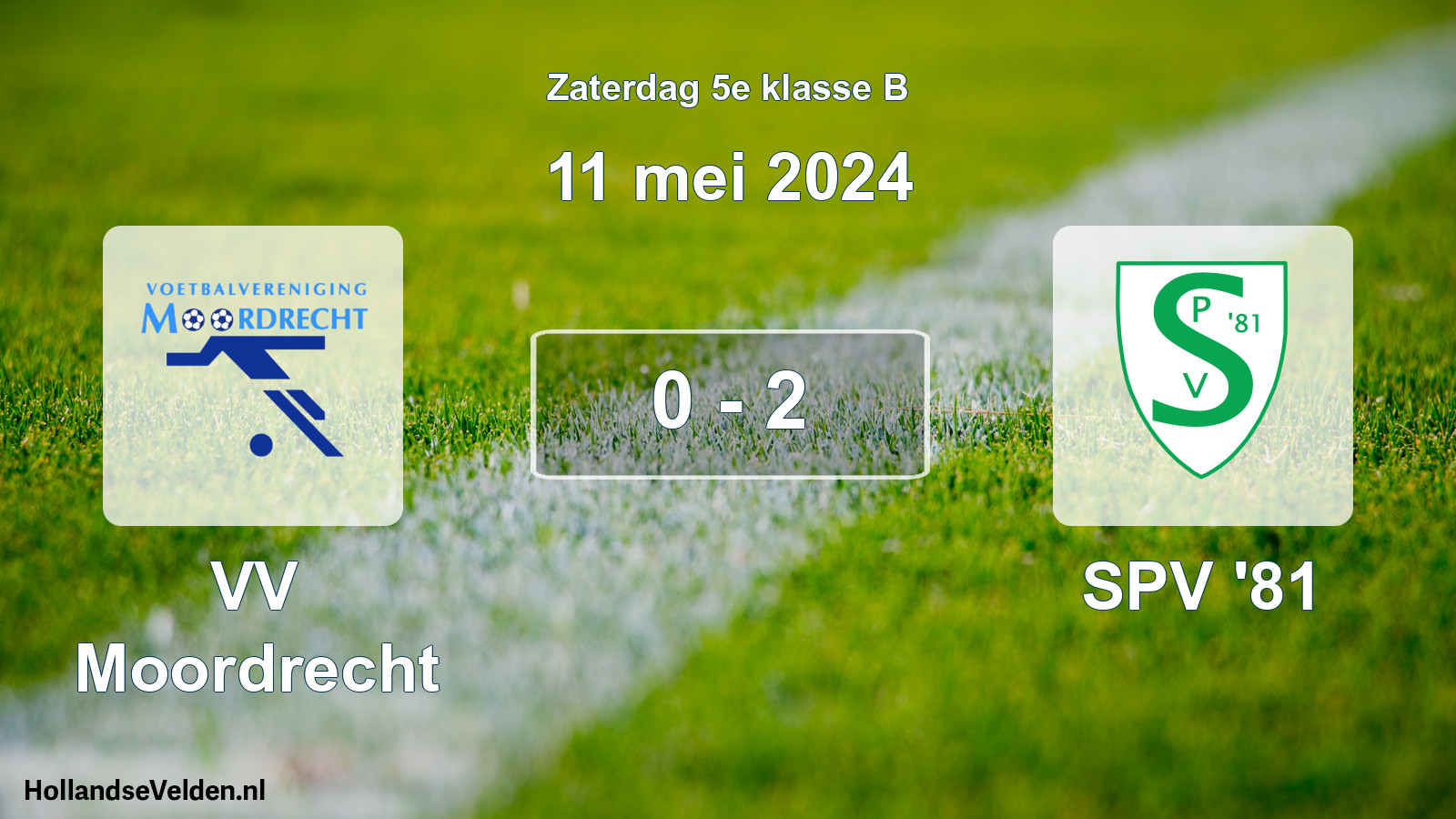 Total number of matches played: VV Moordrecht - SPV '81 0 - 2 (11 May 2024)