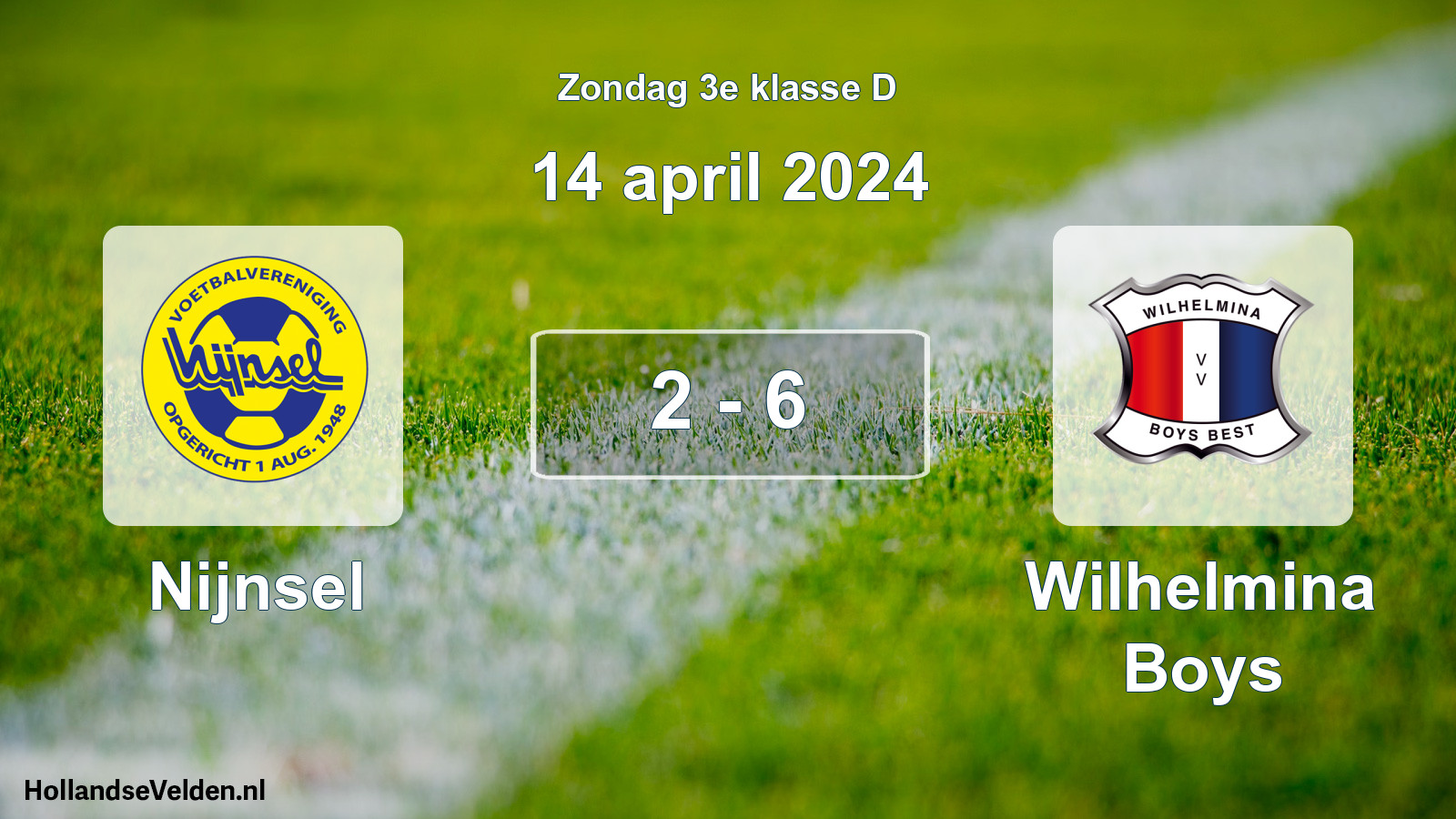 Total number of matches played: Nijnsel - Wilhelmina Boys 2 - 6 (14 April 2024)