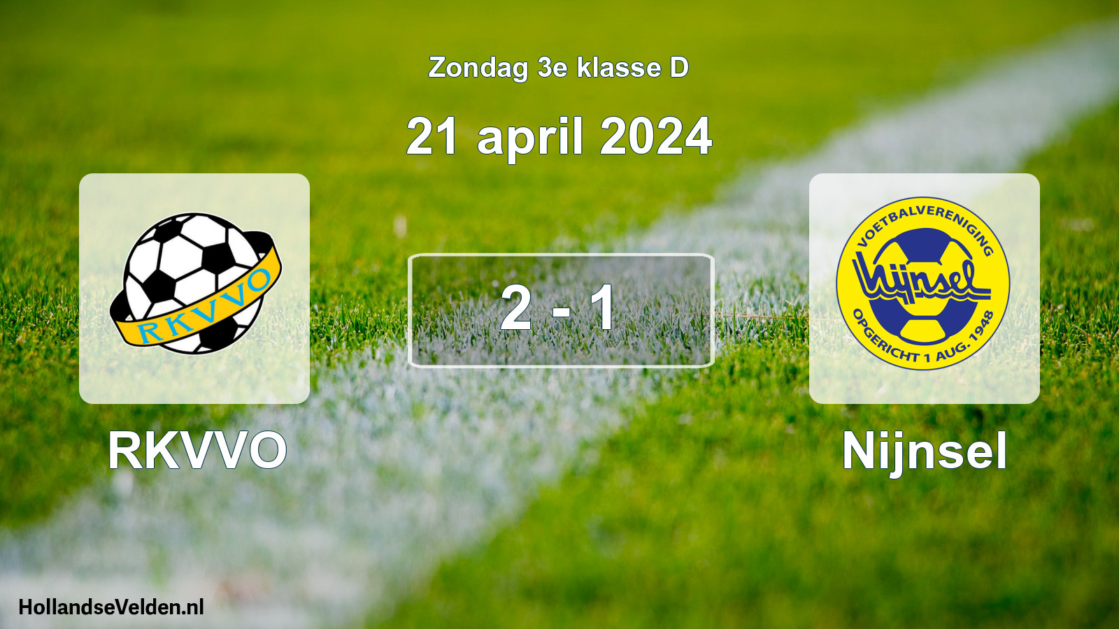 Total number of matches played: RKVVO - Nijnsel 2 - 1 (21 April 2024)
