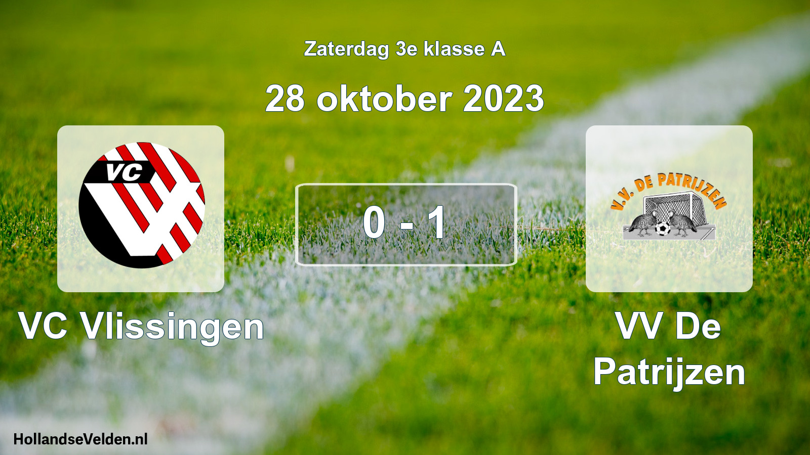 Total number of matches played: VC Vlissingen - VV De Patrijzen 0 - 1 (28 October 2023)