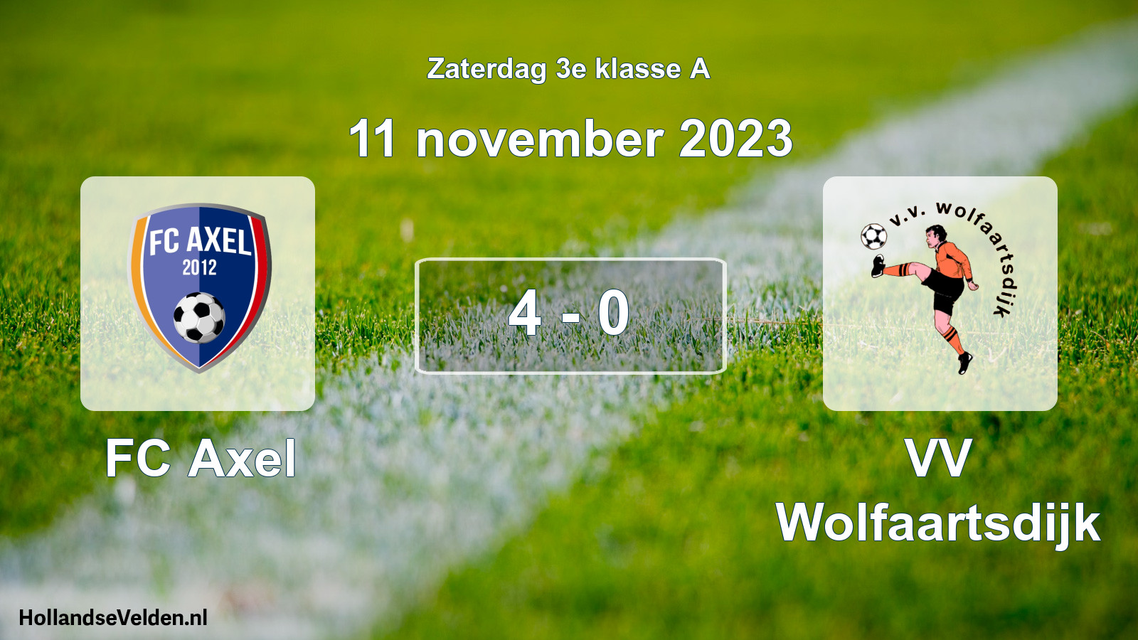 Total number of matches played: FC Axel - VV Wolfaartsdijk 4 - 0 (11 November 2023)