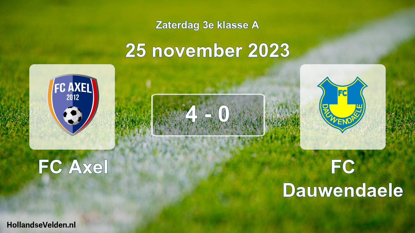 Total number of matches played: FC Axel - FC Dauwendaele 4 - 0 (25 November 2023)