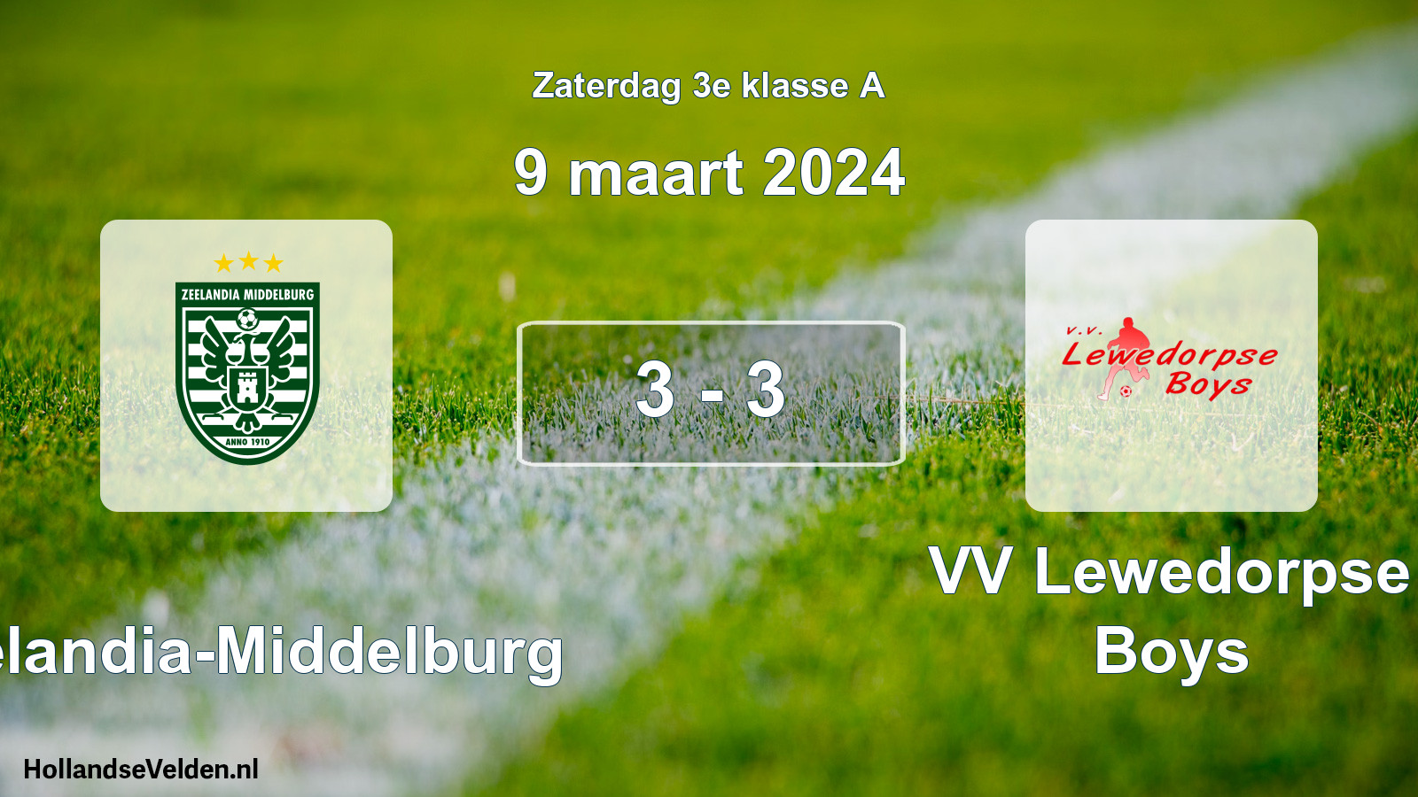 Total number of matches played: Zeelandia-Middelburg - VV Lewedorpse Boys 3 - 3 (9 March 2024)