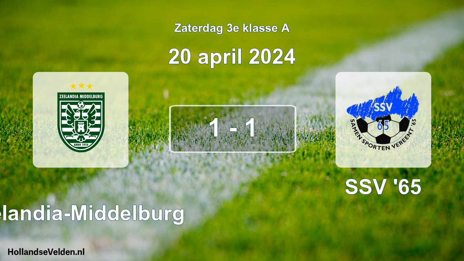 Total number of matches played: Zeelandia-Middelburg - SSV '65 1 - 1 (20 April 2024)