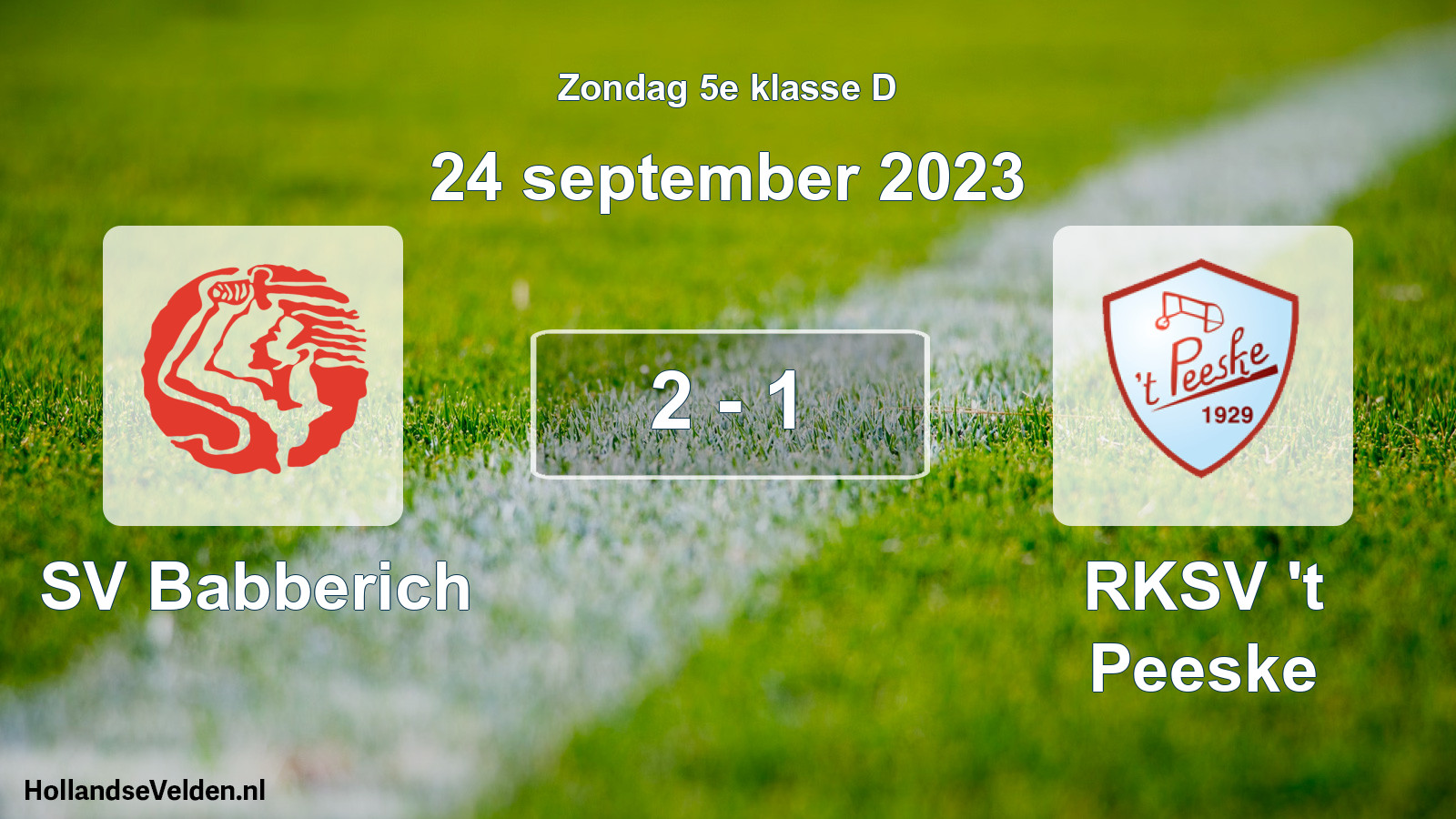 Total number of matches played: SV Babberich - RKSV 't Peeske 2 - 1 (24 September 2023)