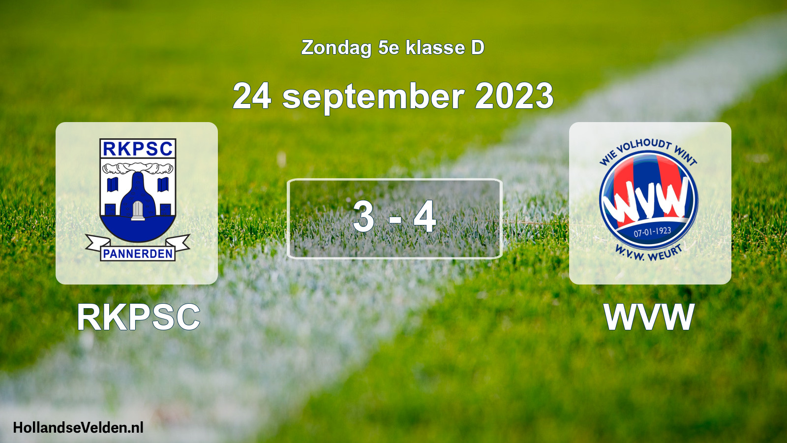 Total number of matches played: RKPSC - WVW 3 - 4 (24 September 2023)