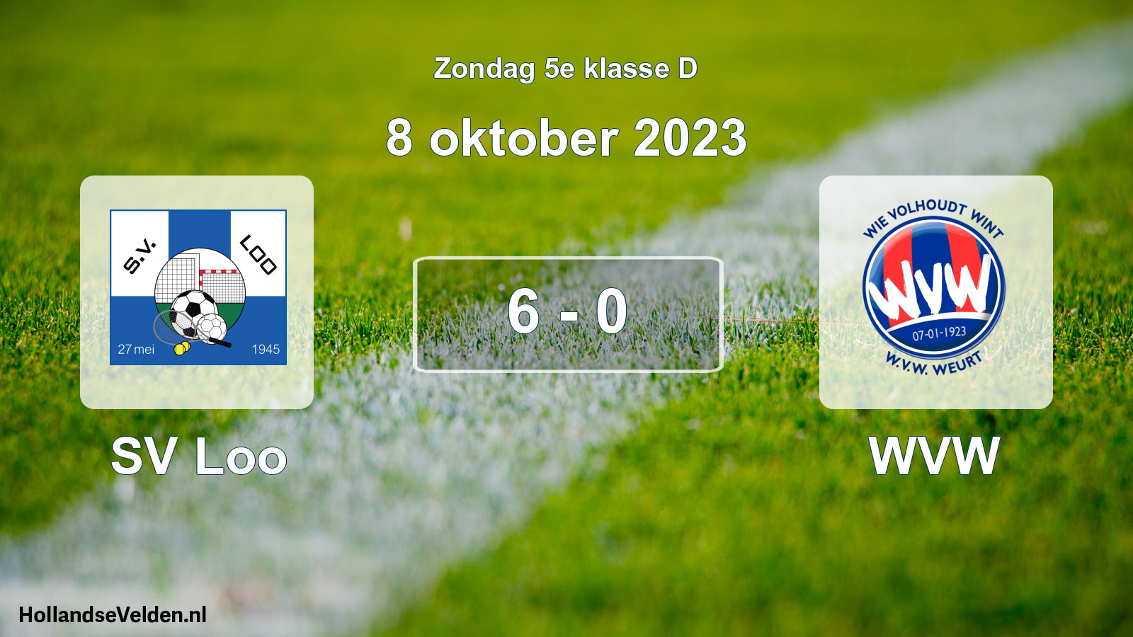 Total number of matches played: SV Loo - WVW 6 - 0 (8 October 2023)