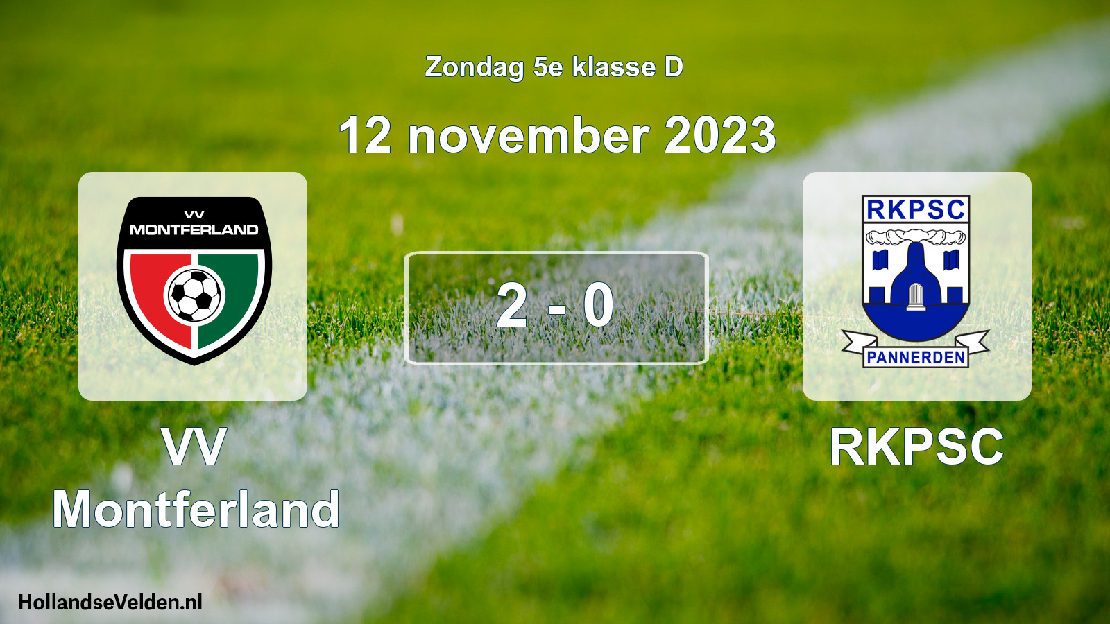 Total number of matches played: VV Montferland - RKPSC 2 - 0 (12 November 2023)