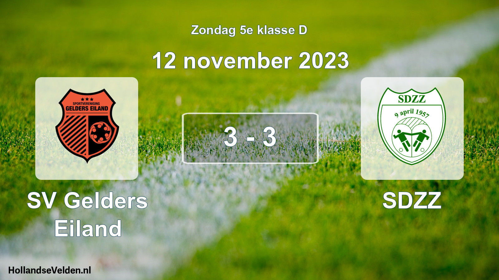 Total number of matches played: SV Gelders Eiland - SDZZ 3 - 3 (12 November 2023)