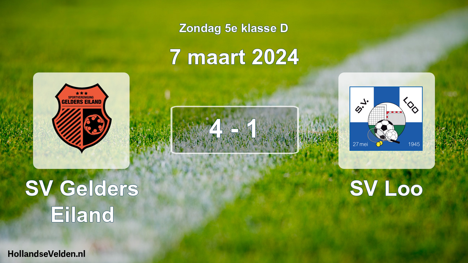 Total number of matches played: SV Gelders Eiland - SV Loo 4 - 1 (7 March 2024)