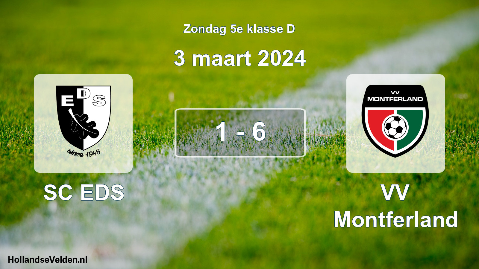 Total number of matches played: SC EDS - VV Montferland 1 - 6 (3 March 2024)