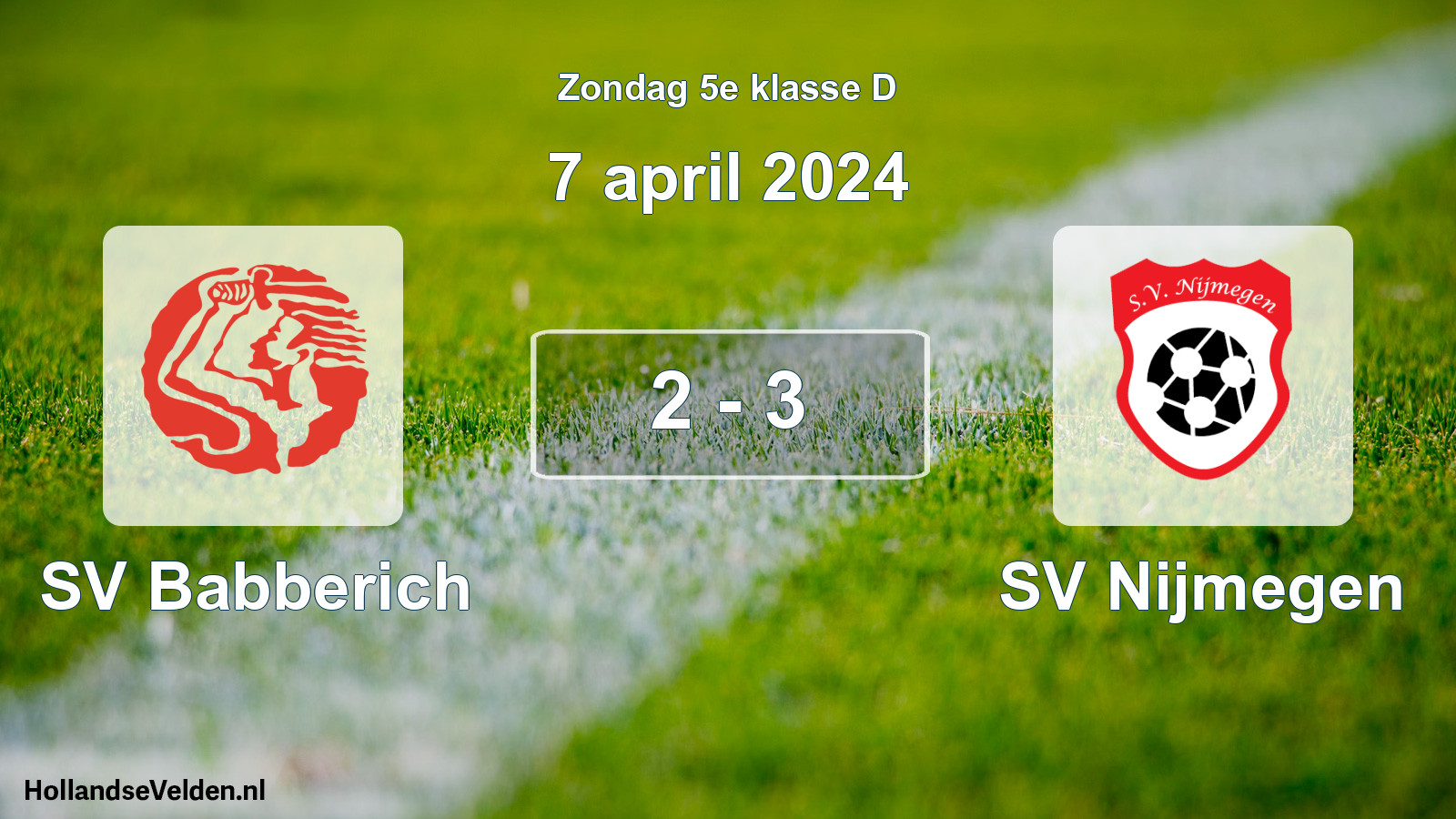 Total number of matches played: SV Babberich - SV Nijmegen 2 - 3 (7 April 2024)