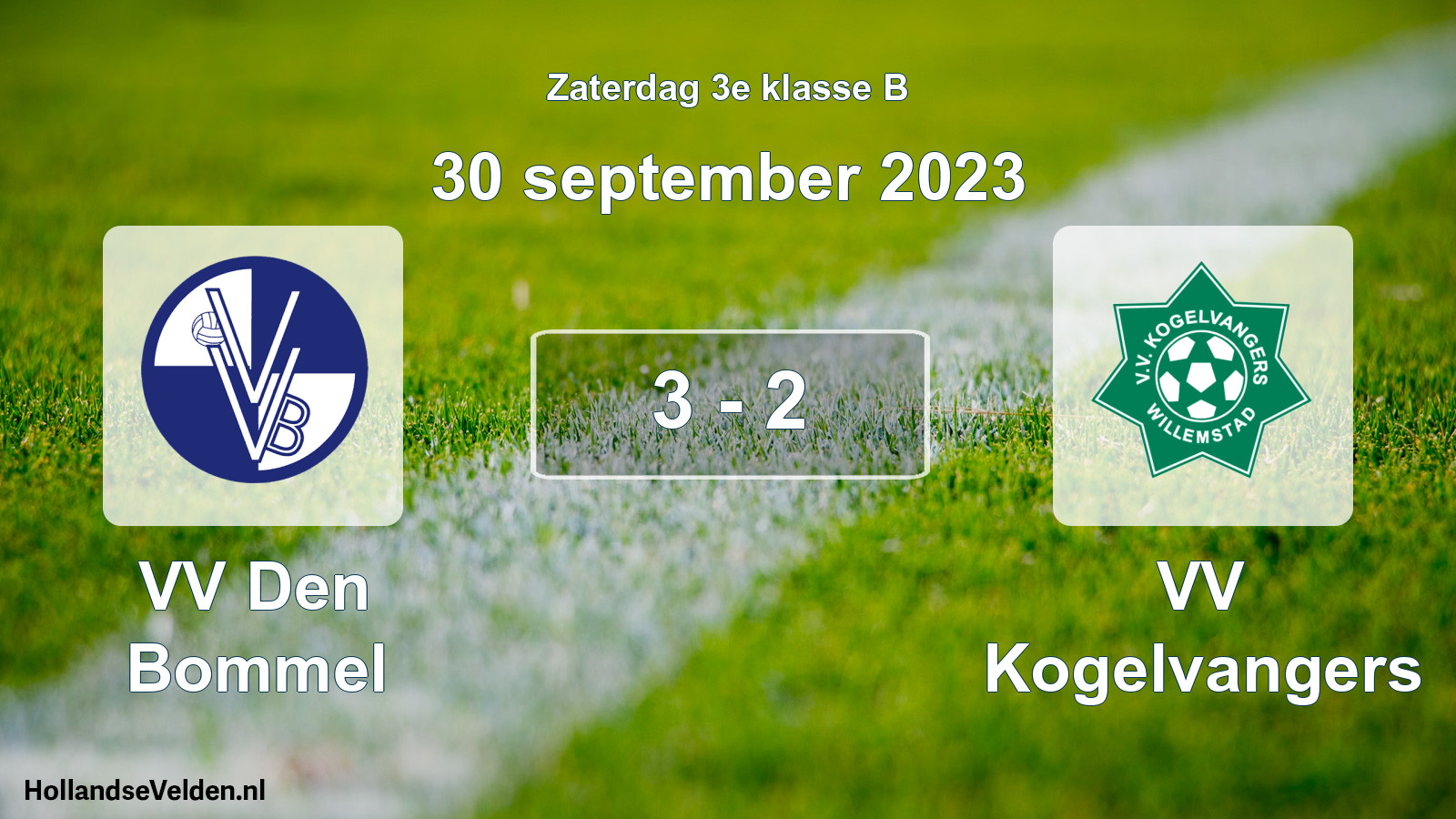 Total number of matches played: VV Den Bommel - VV Kogelvangers 3 - 2 (30 September 2023)