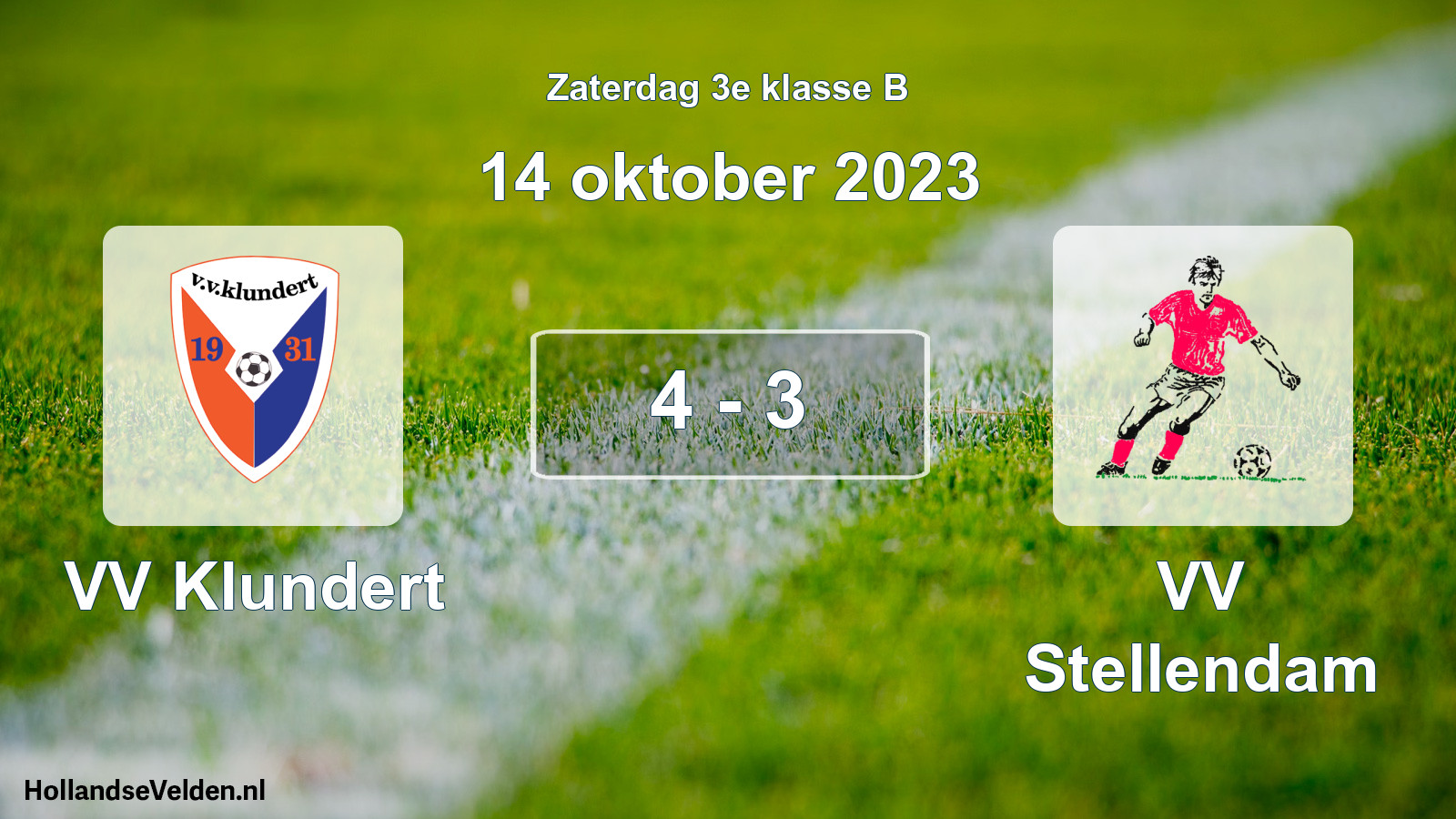 Total number of matches played: VV Klundert - VV Stellendam 4 - 3 (14 October 2023)