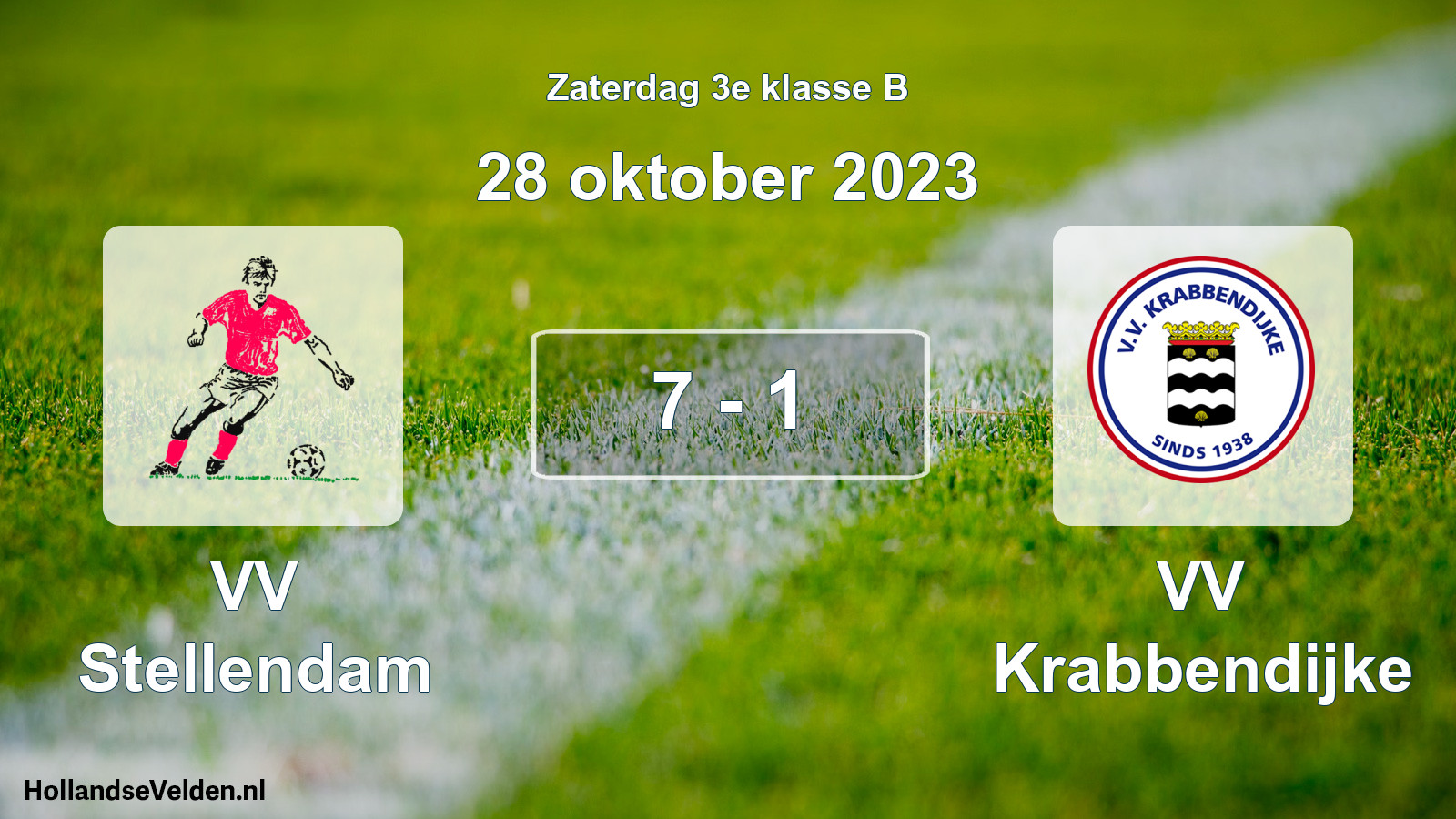 Total number of matches played: VV Stellendam - VV Krabbendijke 7 - 1 (28 October 2023)