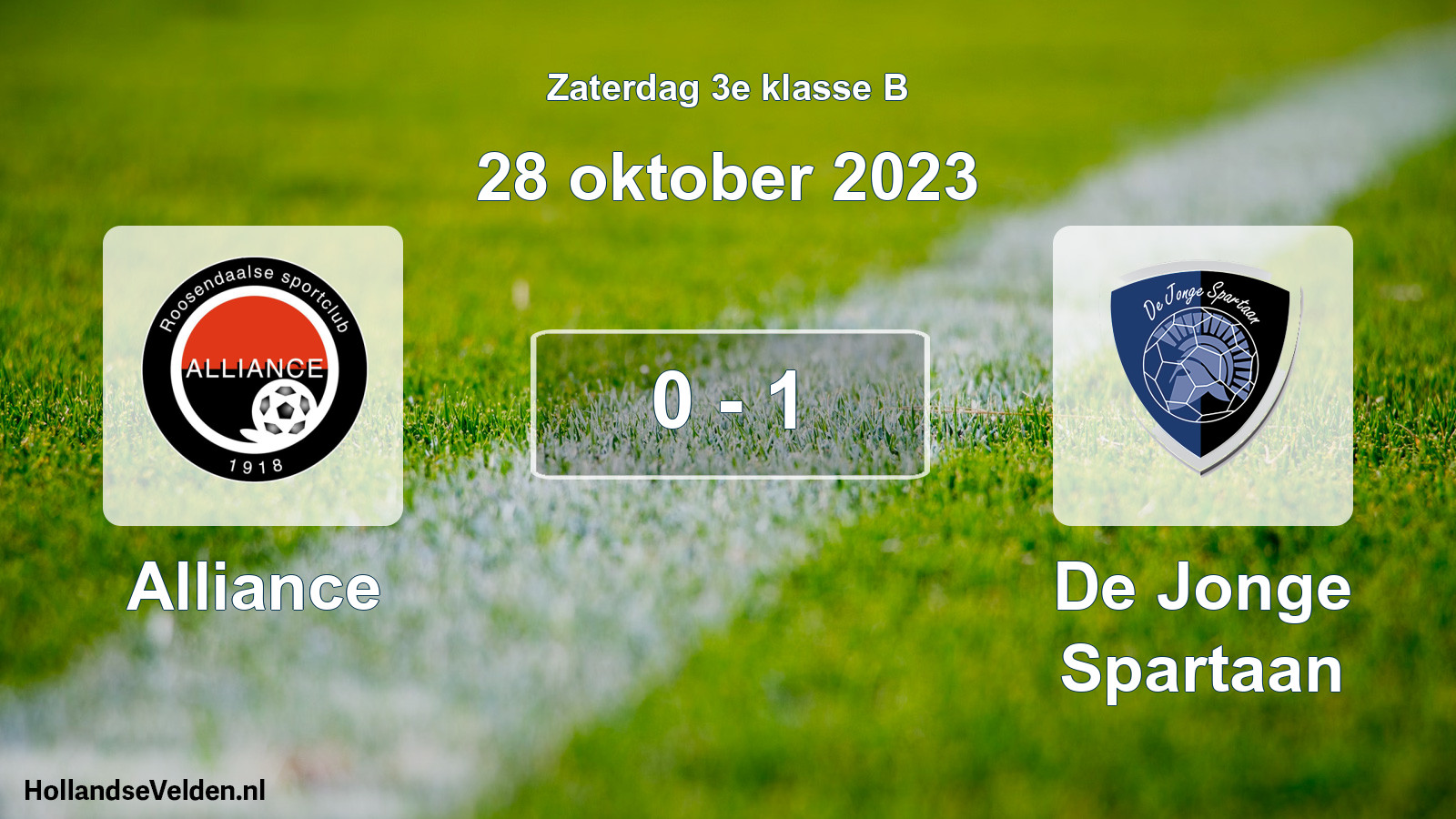 Total number of matches played: Alliance - De Jonge Spartaan 0 - 1 (28 October 2023)