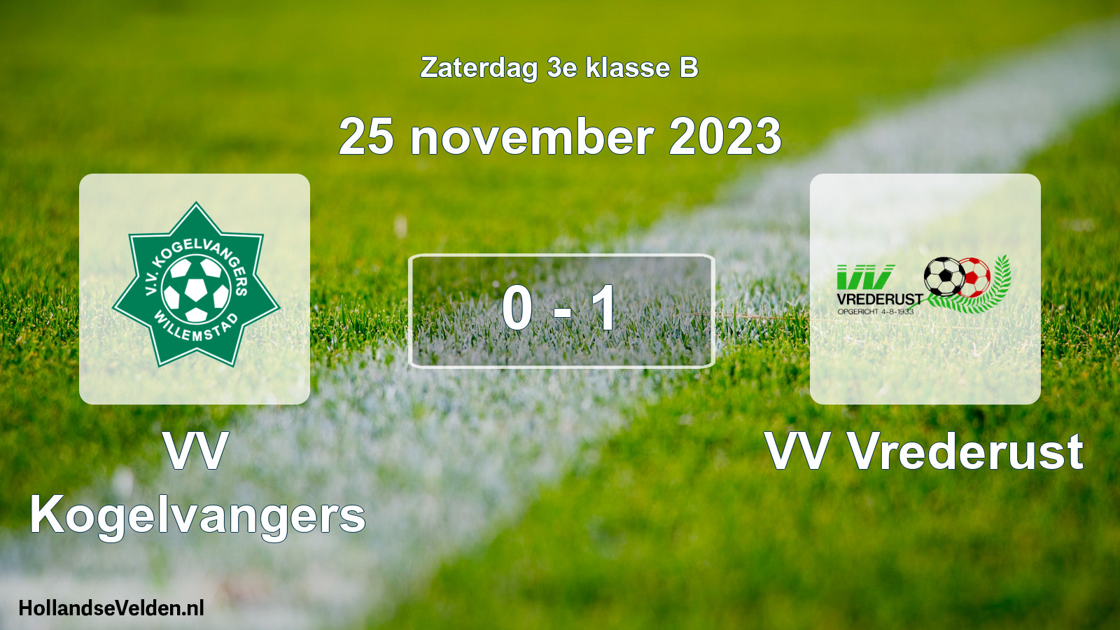 Total number of matches played: VV Kogelvangers - VV Vrederust 0 - 1 (25 November 2023)