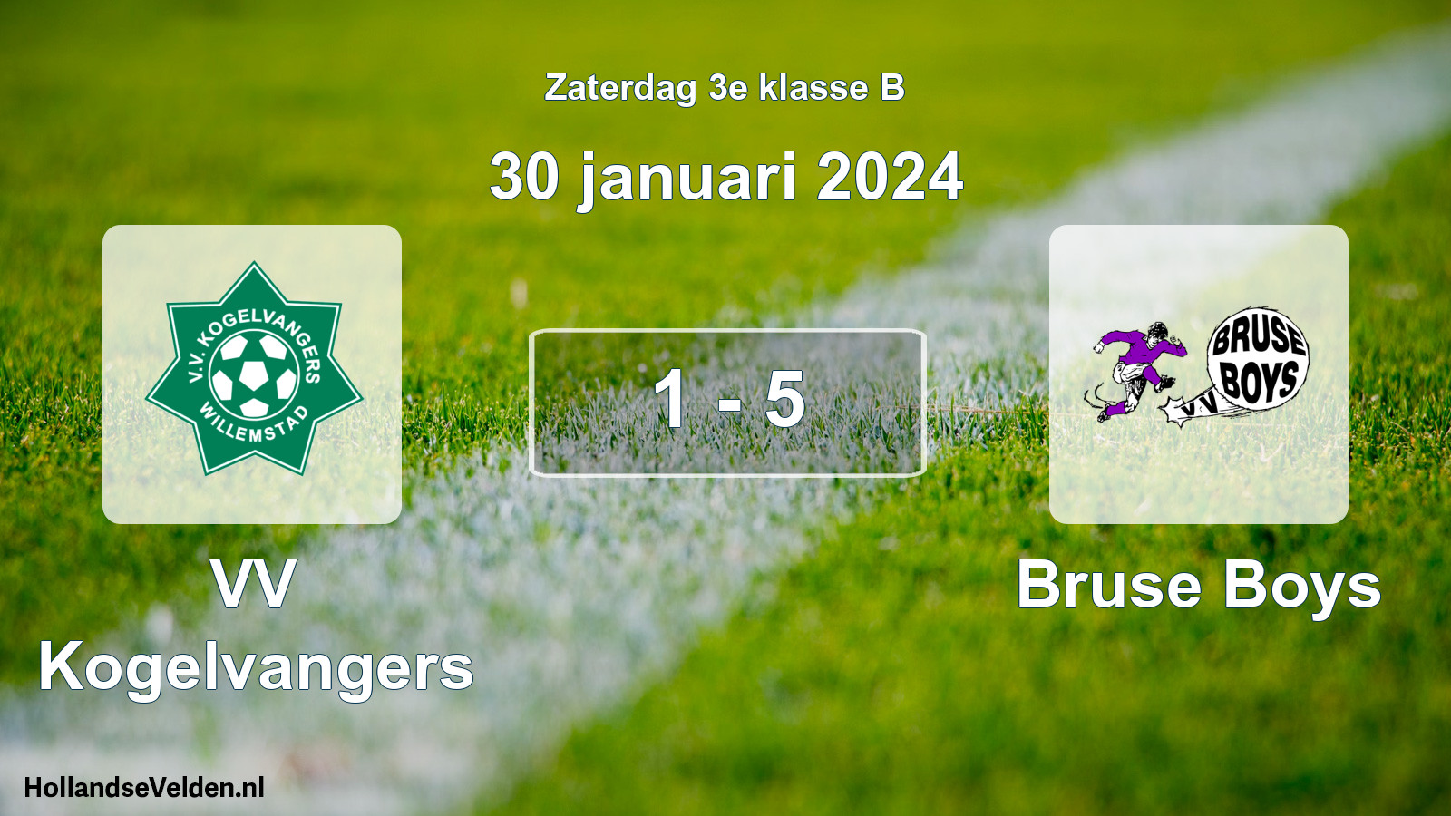 Total number of matches played: VV Kogelvangers - Bruse Boys 1 - 5 (30 January 2024)