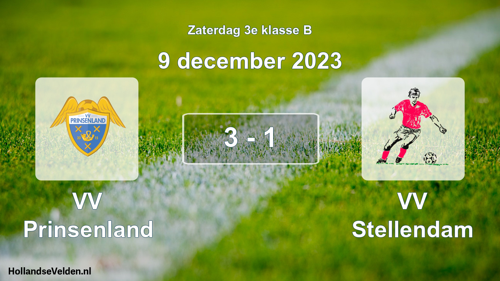 Total number of matches played: VV Prinsenland - VV Stellendam 3 - 1 (9 December 2023)