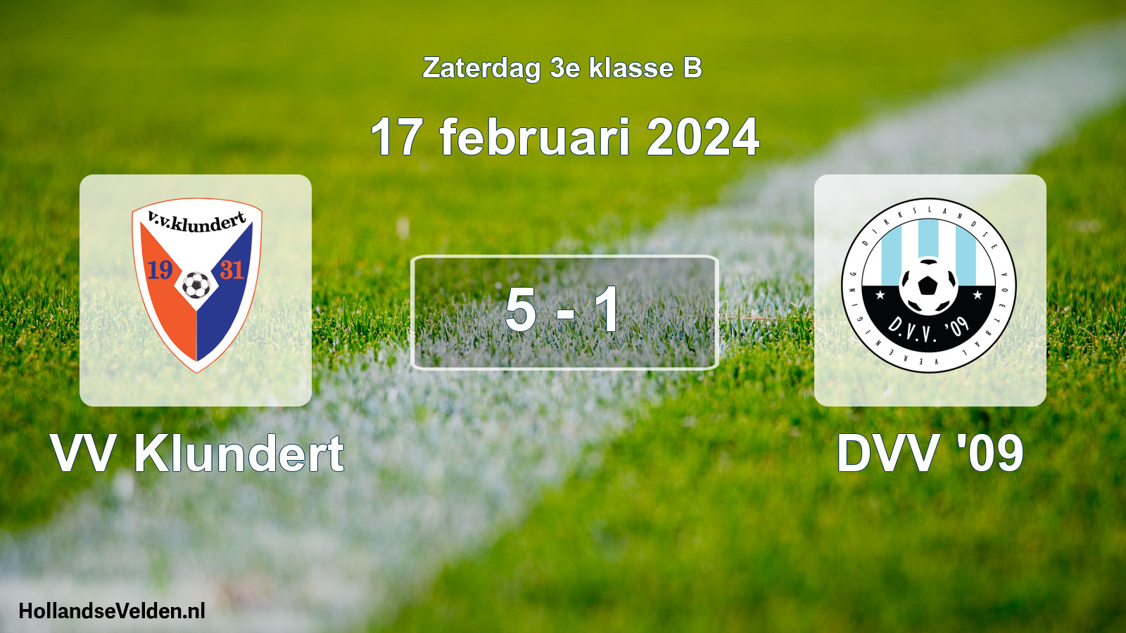 Total number of matches played: VV Klundert - DVV '09 5 - 1 (17 February 2024)