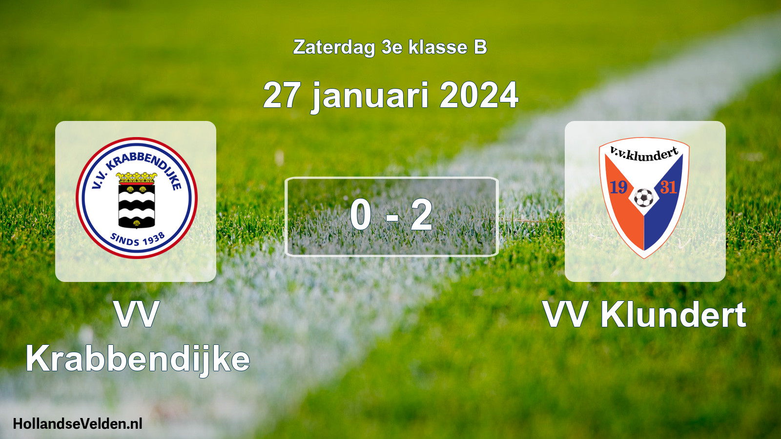 Total number of matches played: VV Krabbendijke - VV Klundert 0 - 2 (27 January 2024)