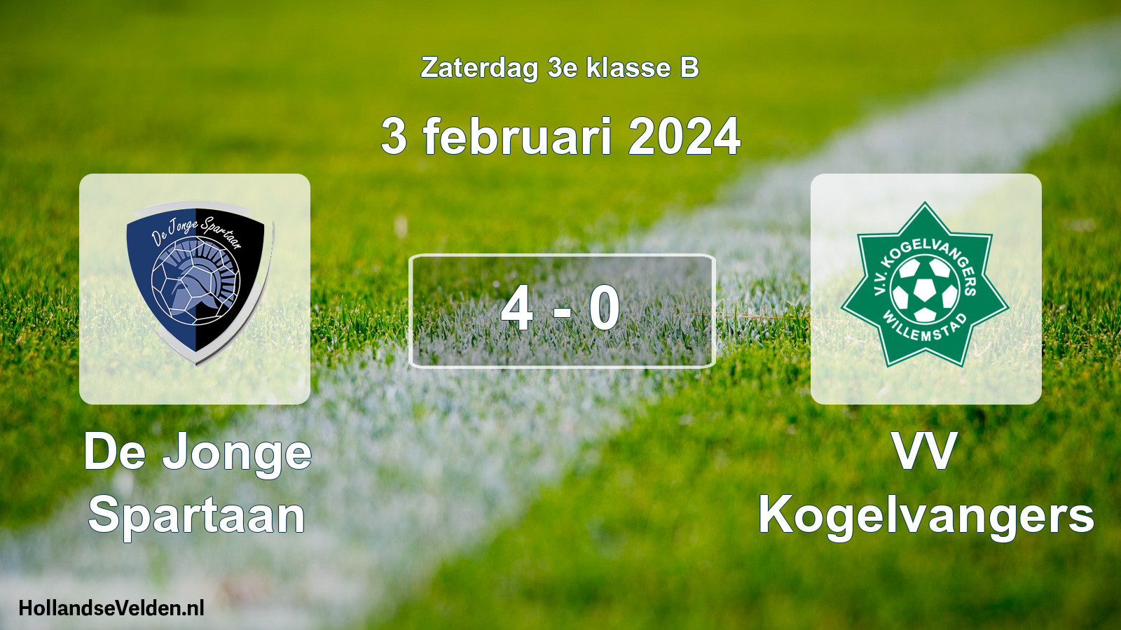 Total number of matches played: De Jonge Spartaan - VV Kogelvangers 4 - 0 (3 February 2024)