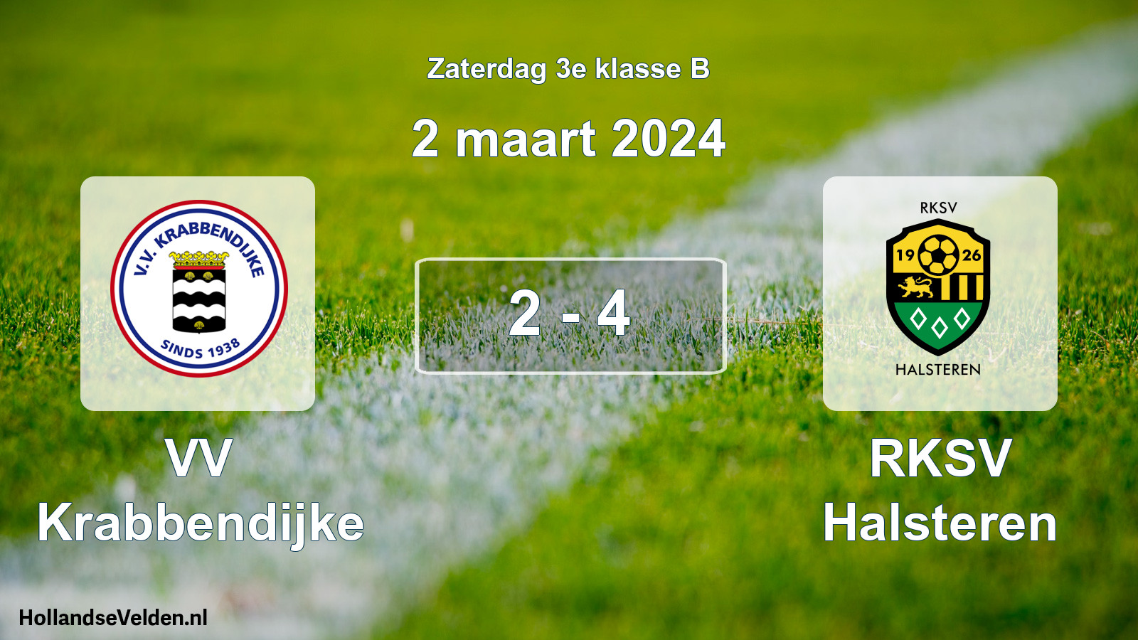Total number of matches played: VV Krabbendijke - RKSV Halsteren 2 - 4 (2 March 2024)