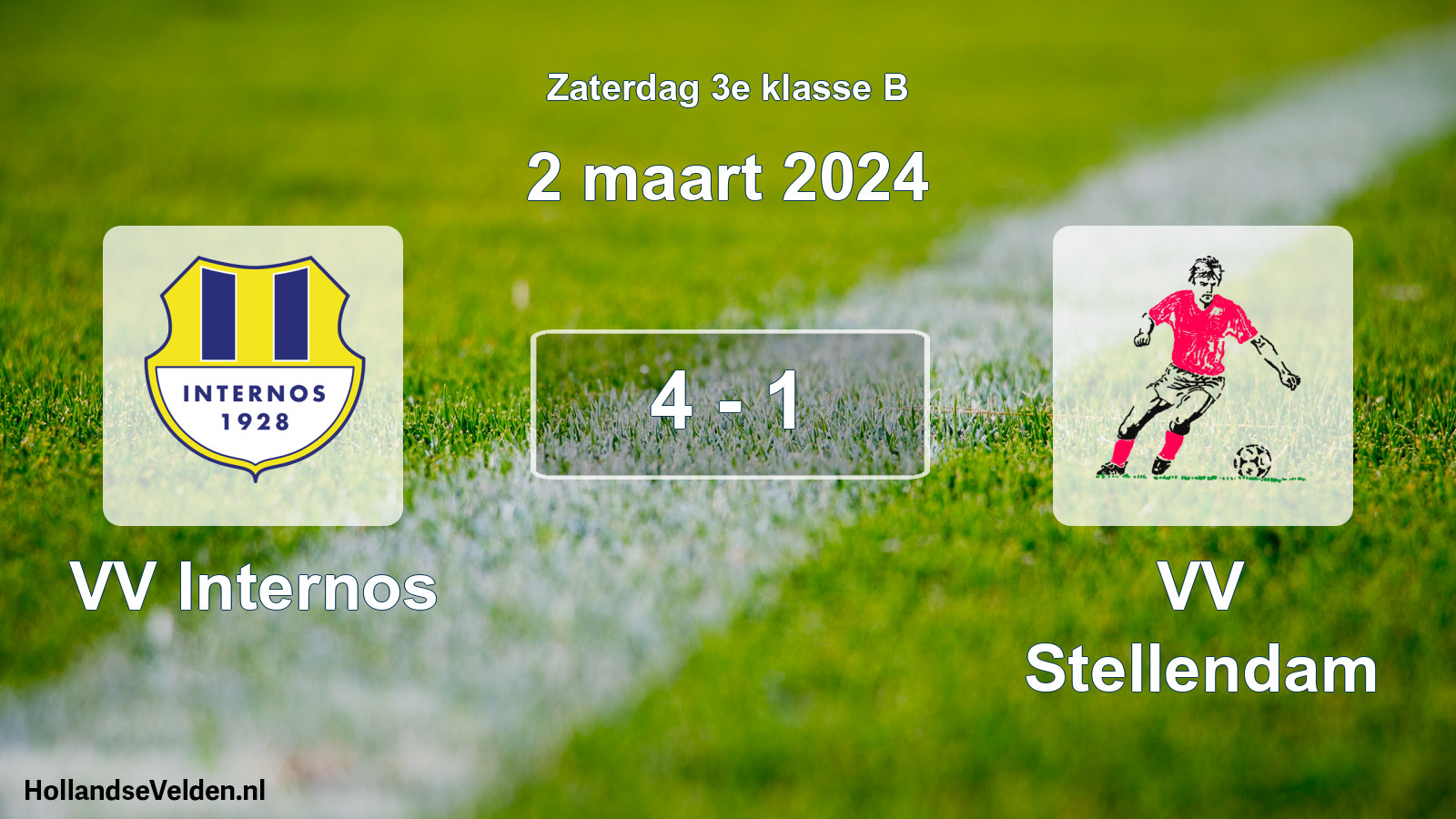 Total number of matches played: VV Internos - VV Stellendam 4 - 1 (2 March 2024)