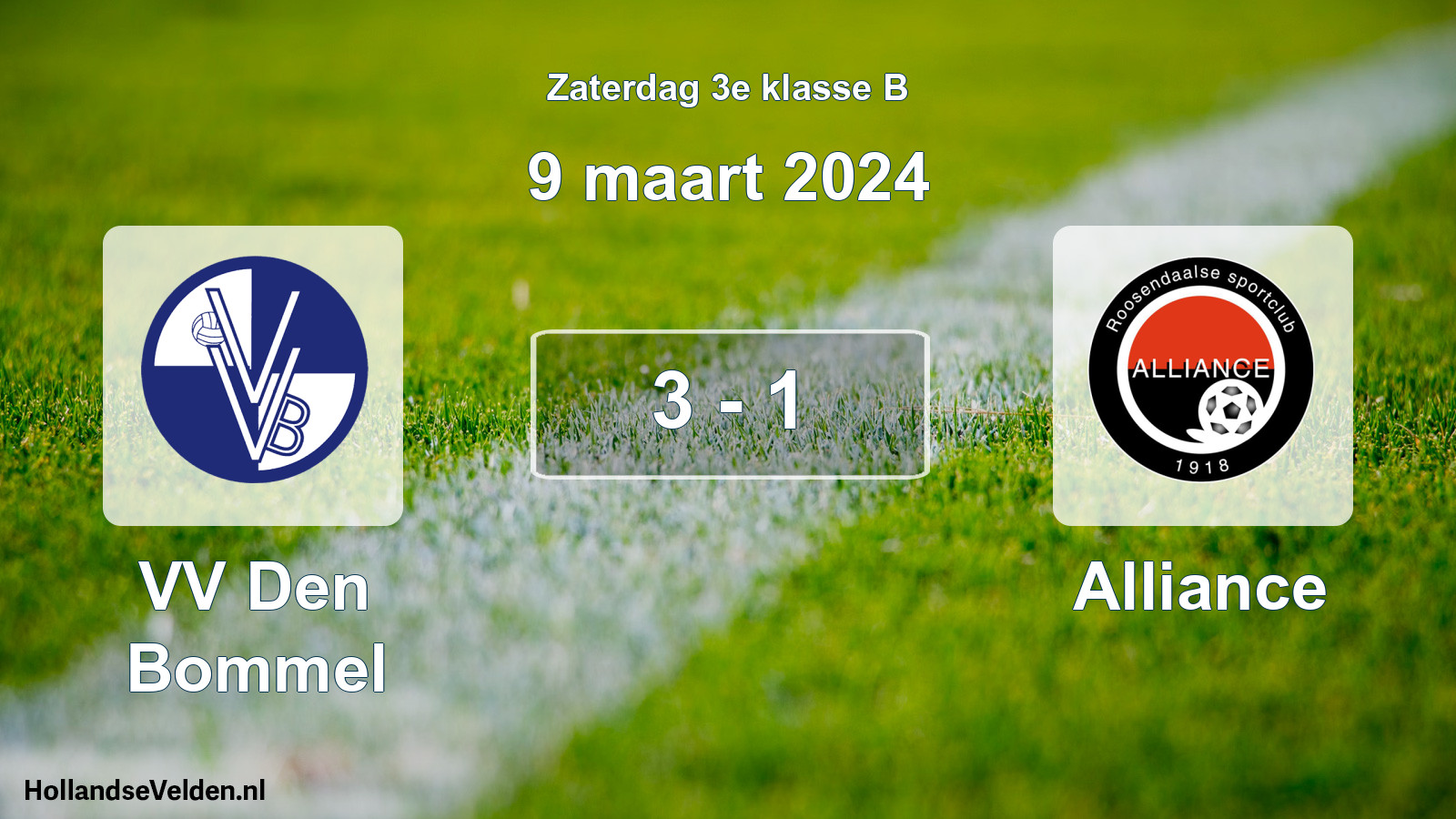 Total number of matches played: VV Den Bommel - Alliance 3 - 1 (9 March 2024)