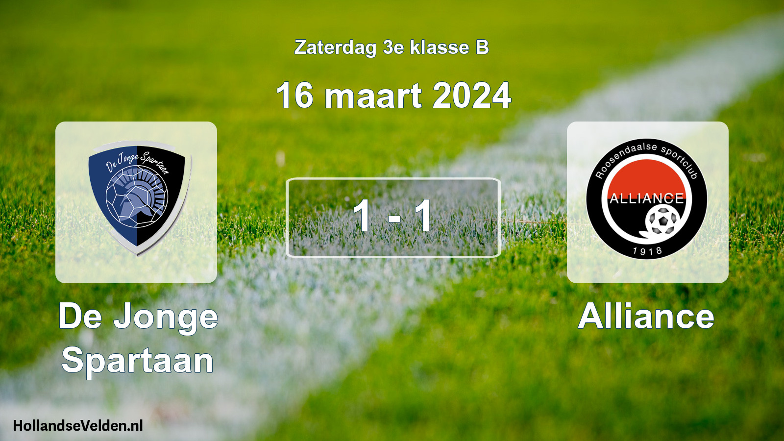 Total number of matches played: De Jonge Spartaan - Alliance 1 - 1 (16 March 2024)