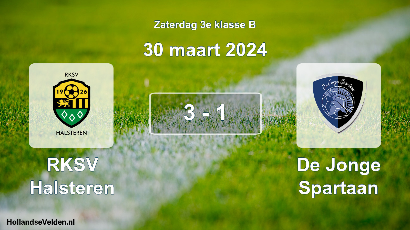 Total number of matches played: RKSV Halsteren - De Jonge Spartaan 3 - 1 (30 March 2024)