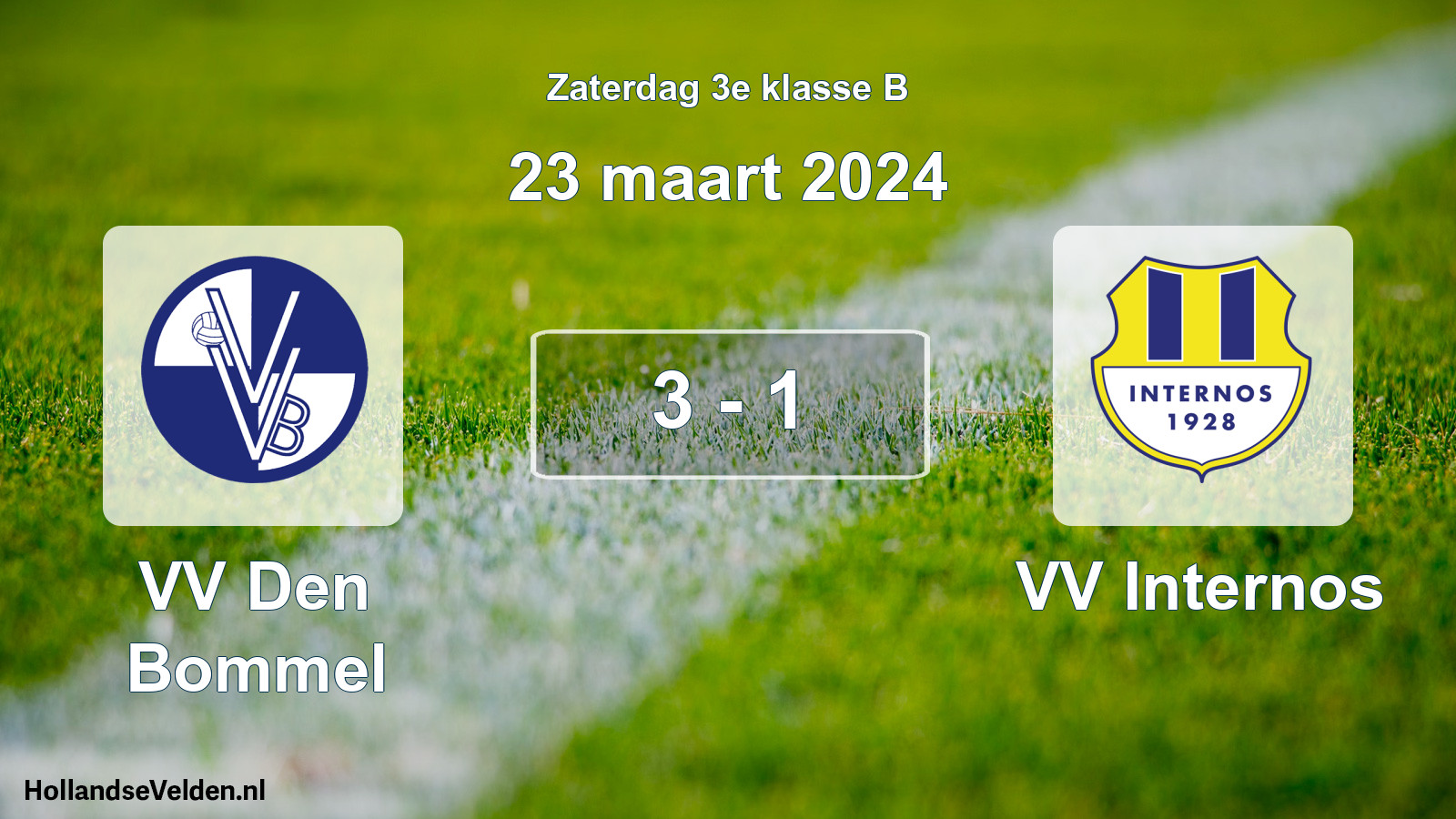 Total number of matches played: VV Den Bommel - VV Internos 3 - 1 (23 March 2024)