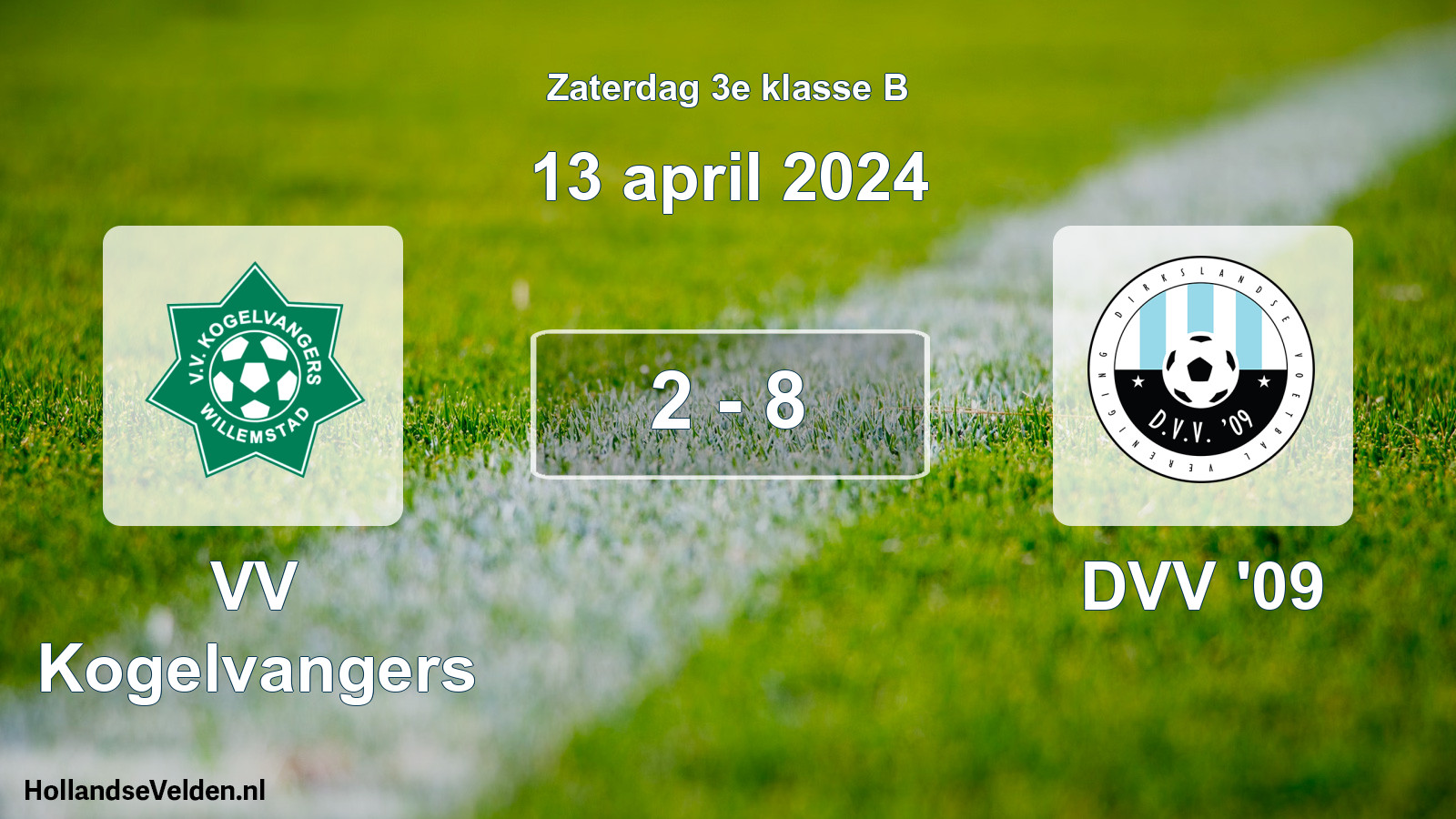 Total number of matches played: VV Kogelvangers - DVV '09 2 - 8 (13 April 2024)