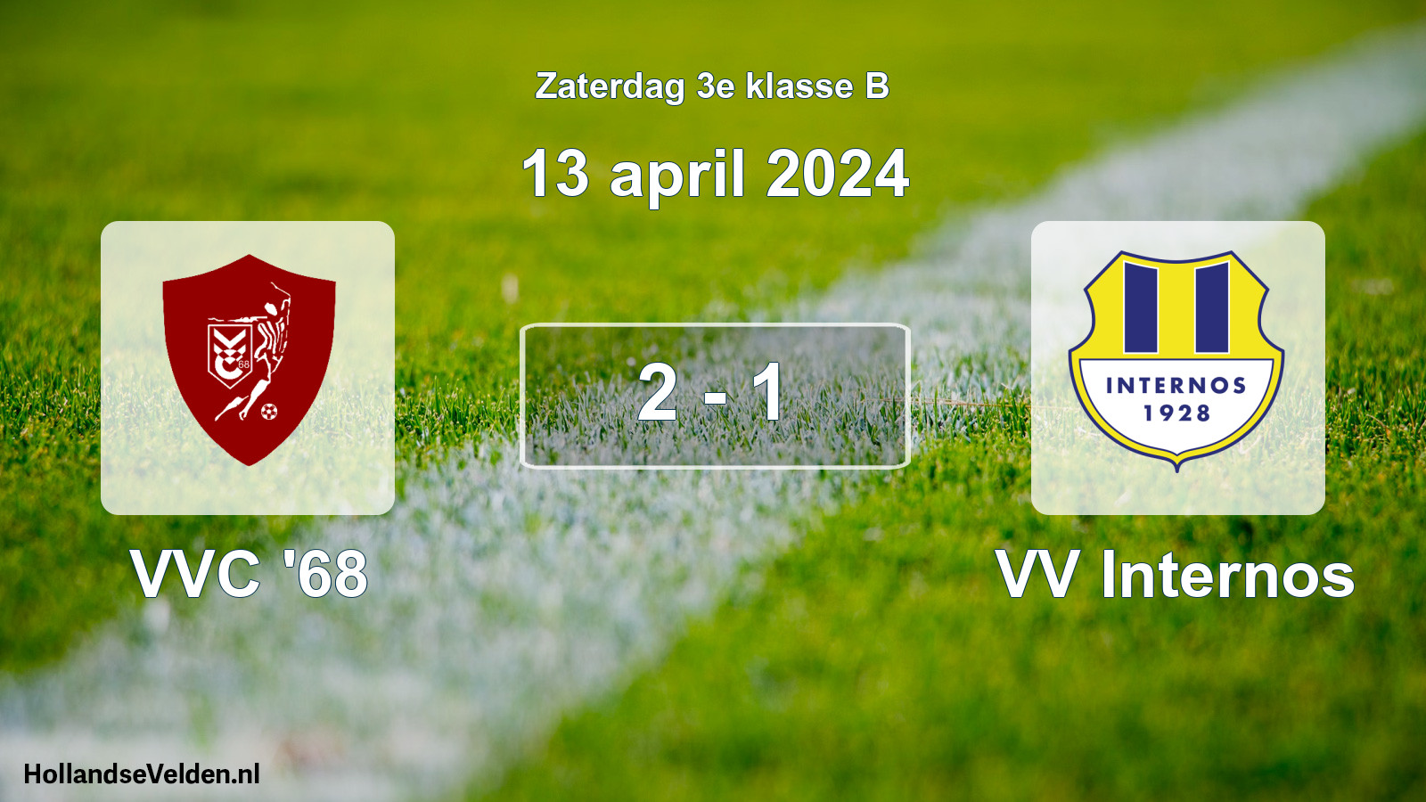 Total number of matches played: VVC '68 - VV Internos 2 - 1 (13 April 2024)