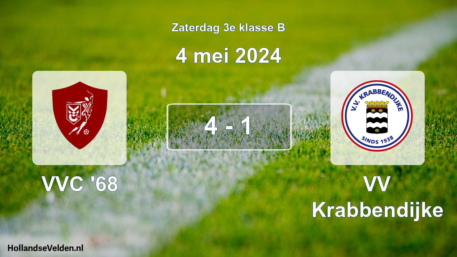 Total number of matches played: VVC '68 - VV Krabbendijke 4 - 1 (4 May 2024)