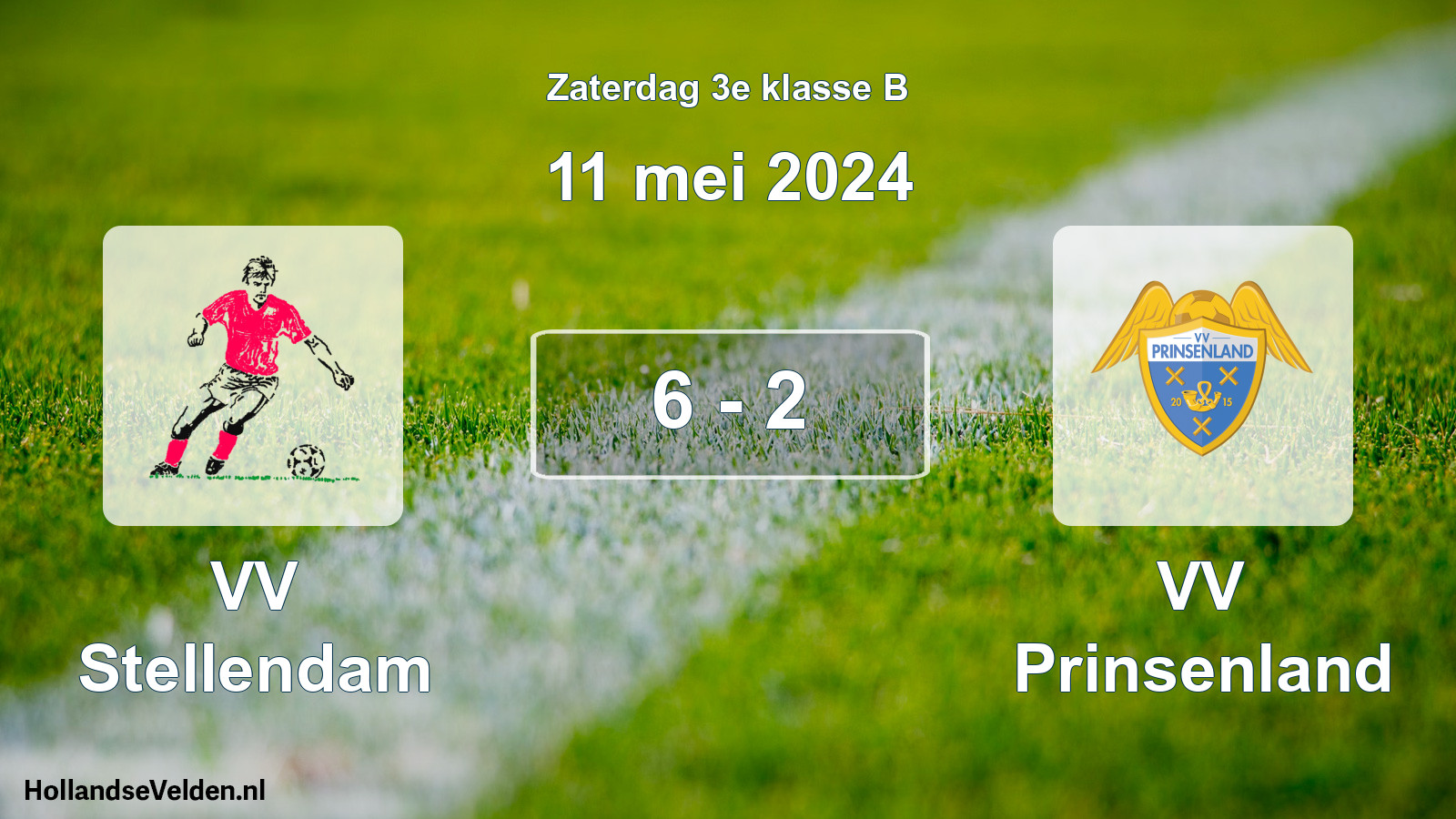 Total number of matches played: VV Stellendam - VV Prinsenland 6 - 2 (11 May 2024)
