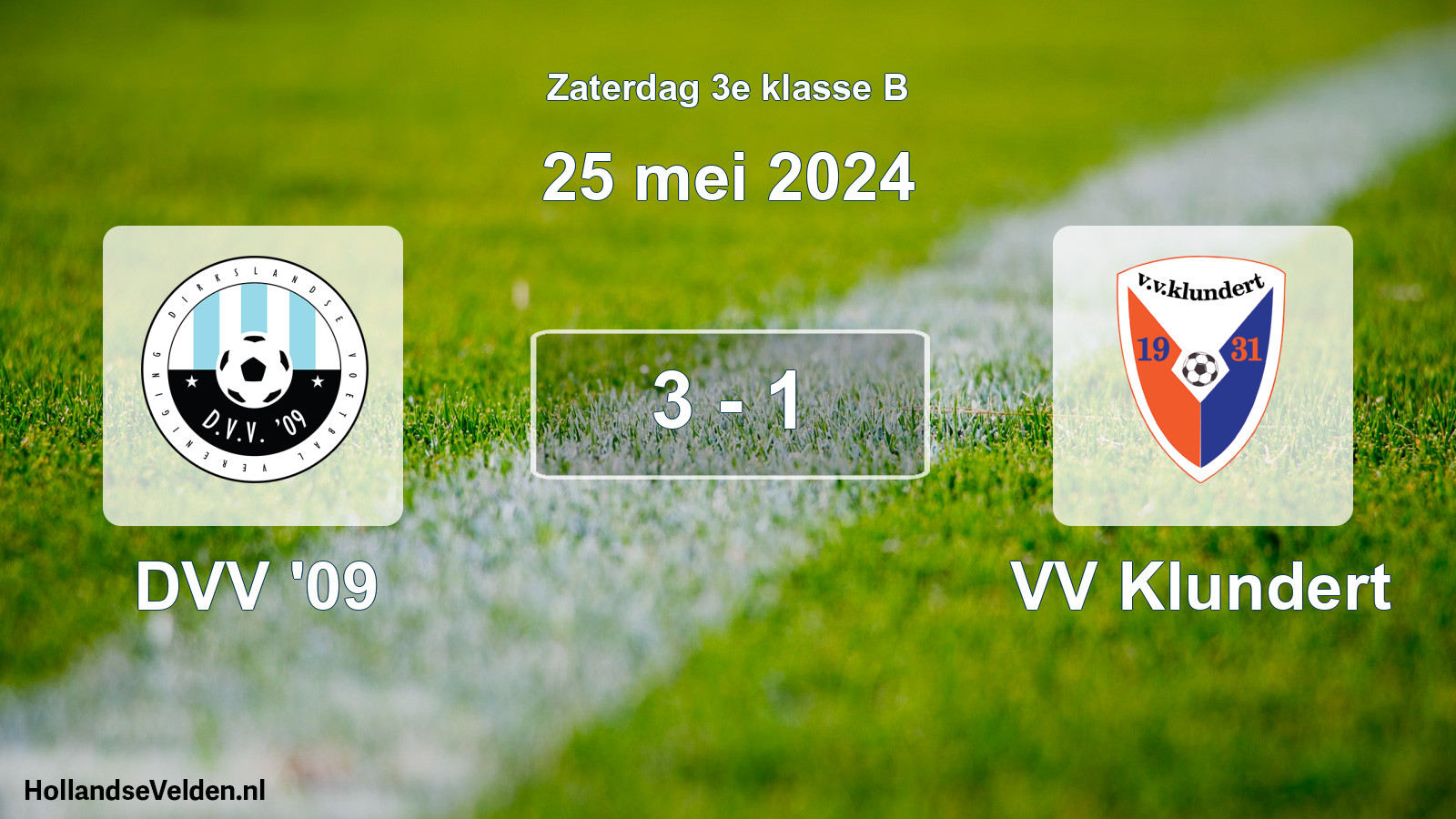 Total number of matches played: DVV '09 - VV Klundert 3 - 1 (25 May 2024)