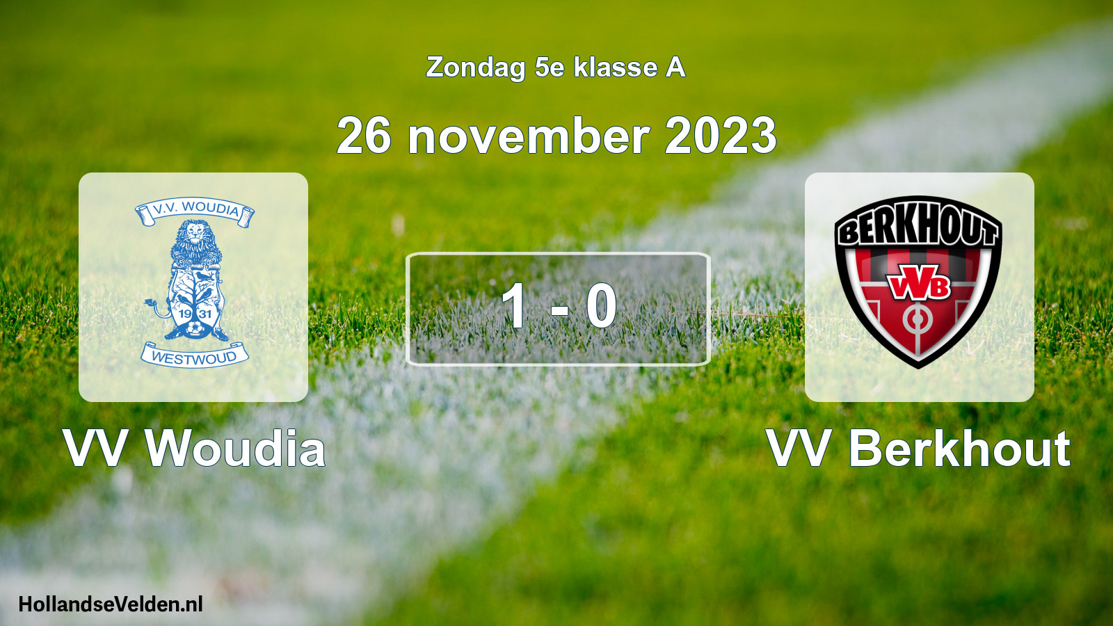Total number of matches played: VV Woudia - VV Berkhout 1 - 0 (26 November 2023)