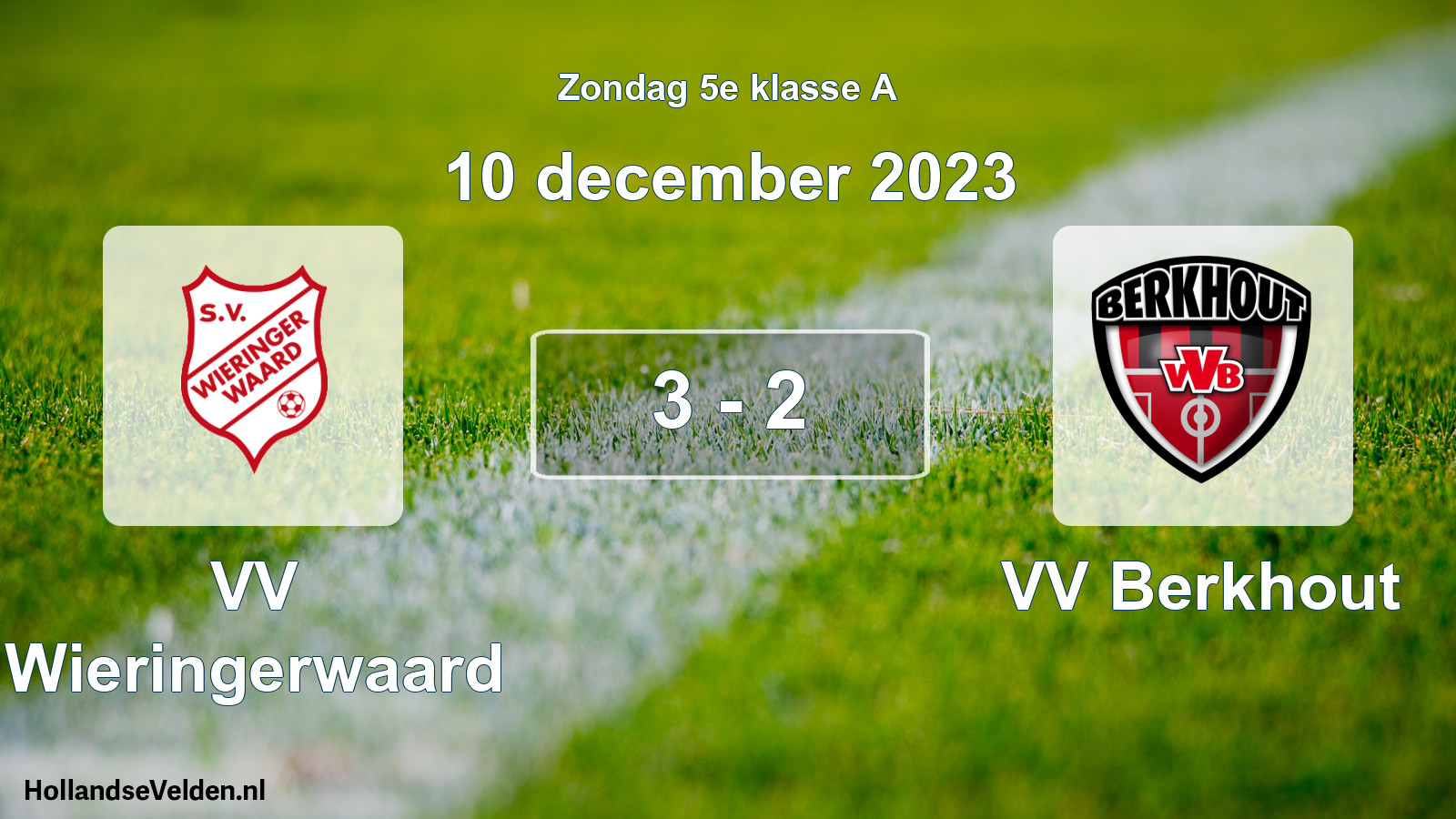Total number of matches played: VV Wieringerwaard - VV Berkhout 3 - 2 (10 December 2023)