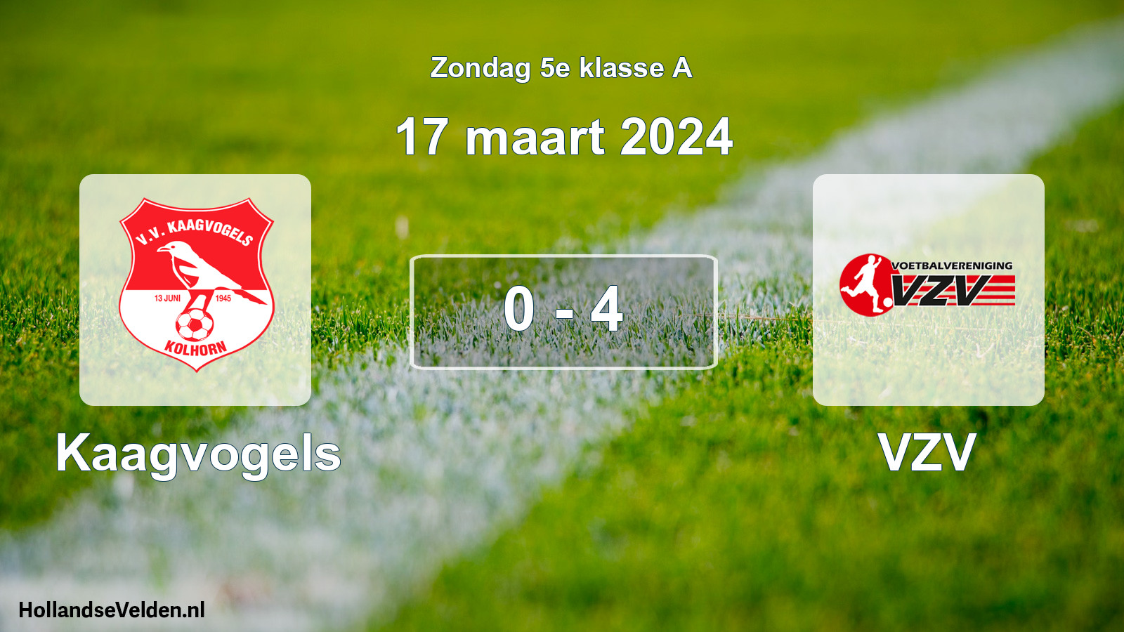 Total number of matches played: Kaagvogels - VZV 0 - 4 (17 March 2024)