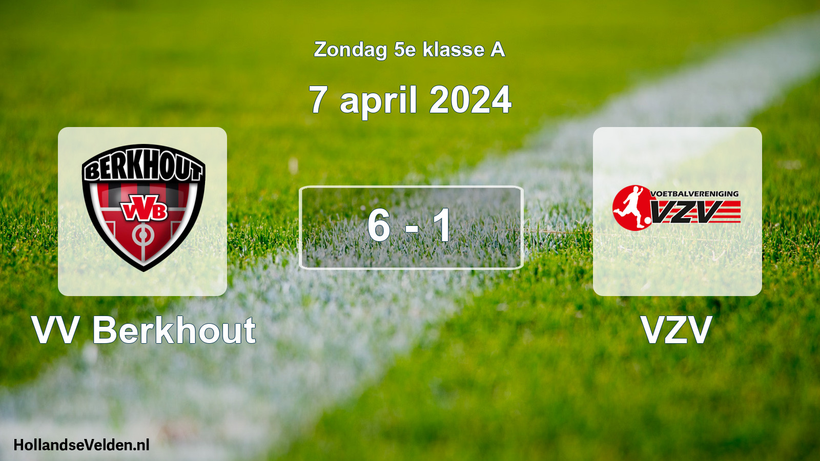 Total number of matches played: VV Berkhout - VZV 6 - 1 (7 April 2024)