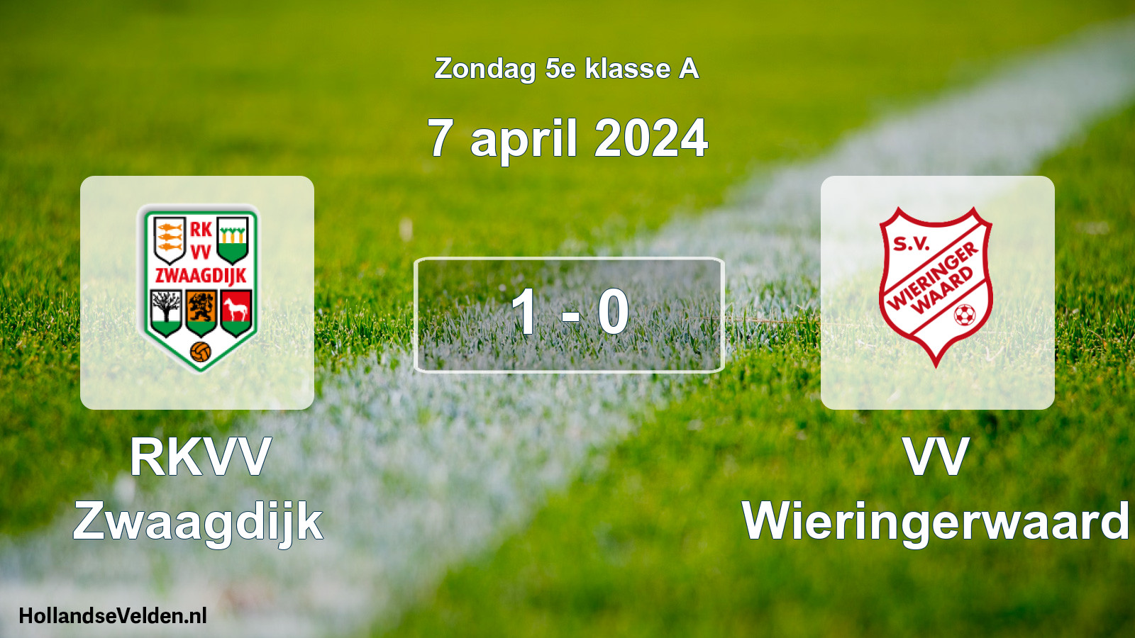 Total number of matches played: RKVV Zwaagdijk - VV Wieringerwaard 1 - 0 (7 April 2024)