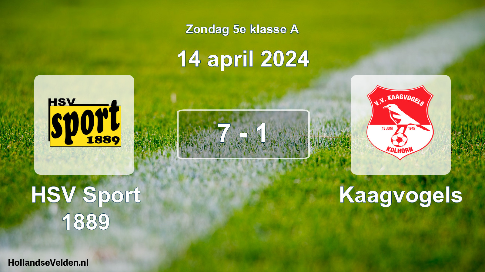 Total number of matches played: HSV Sport 1889 - Kaagvogels 7 - 1 (14 April 2024)