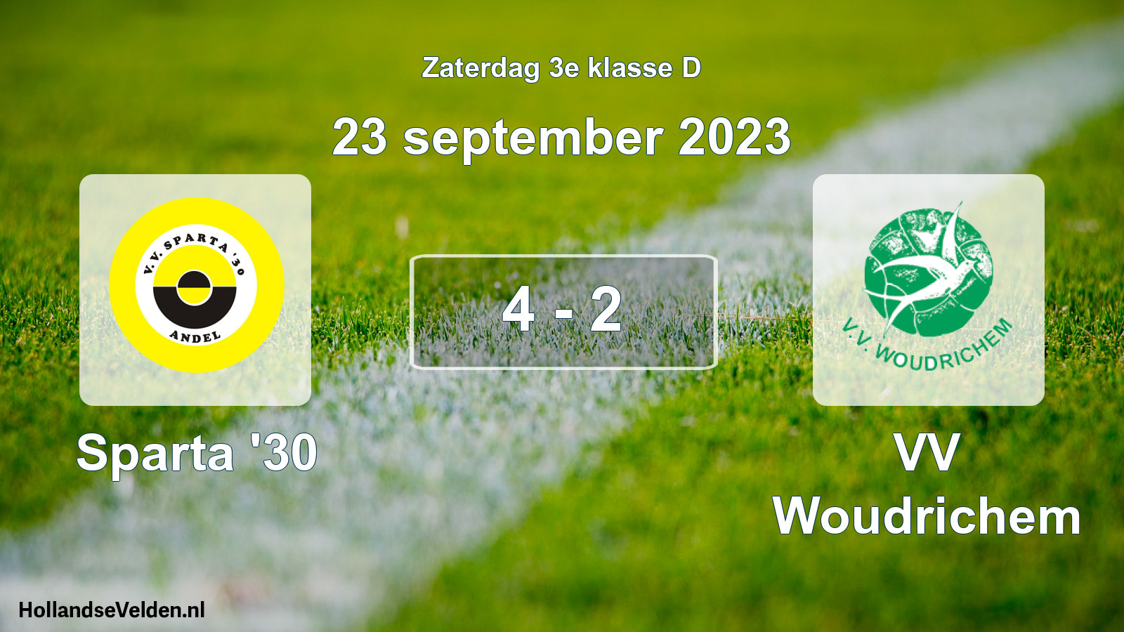Total number of matches played: Sparta '30 - VV Woudrichem 4 - 2 (23 September 2023)