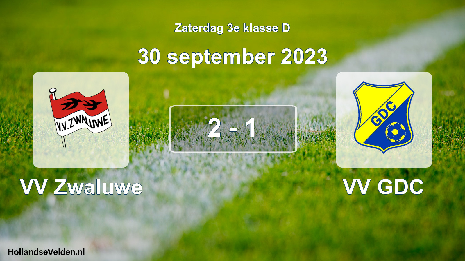 Total number of matches played: VV Zwaluwe - VV GDC 2 - 1 (30 September 2023)