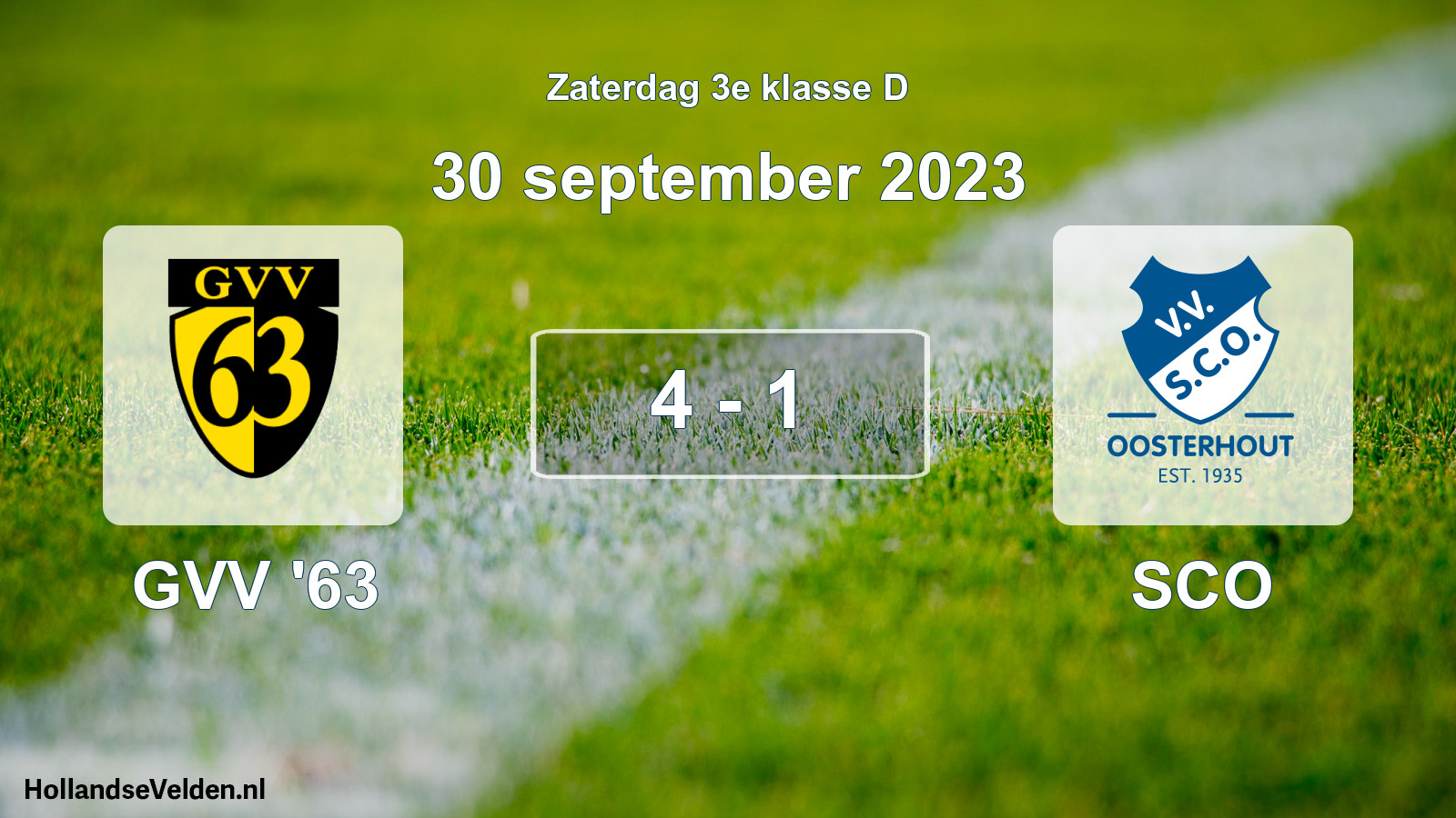 Total number of matches played: GVV '63 - SCO 4 - 1 (30 September 2023)